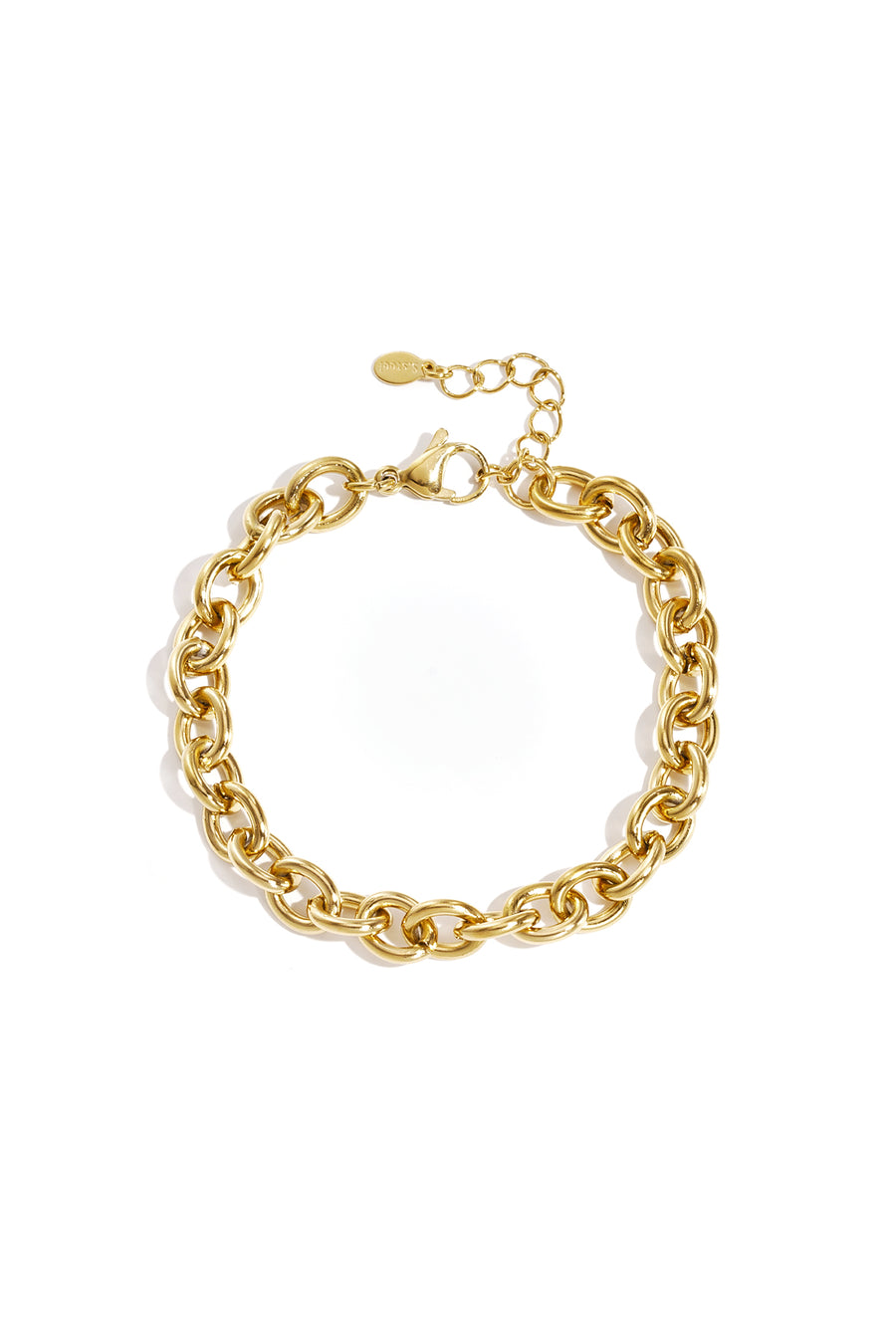 Bracelet maillon pour femmes en acier inoxydable avec détail maillon – couleur or