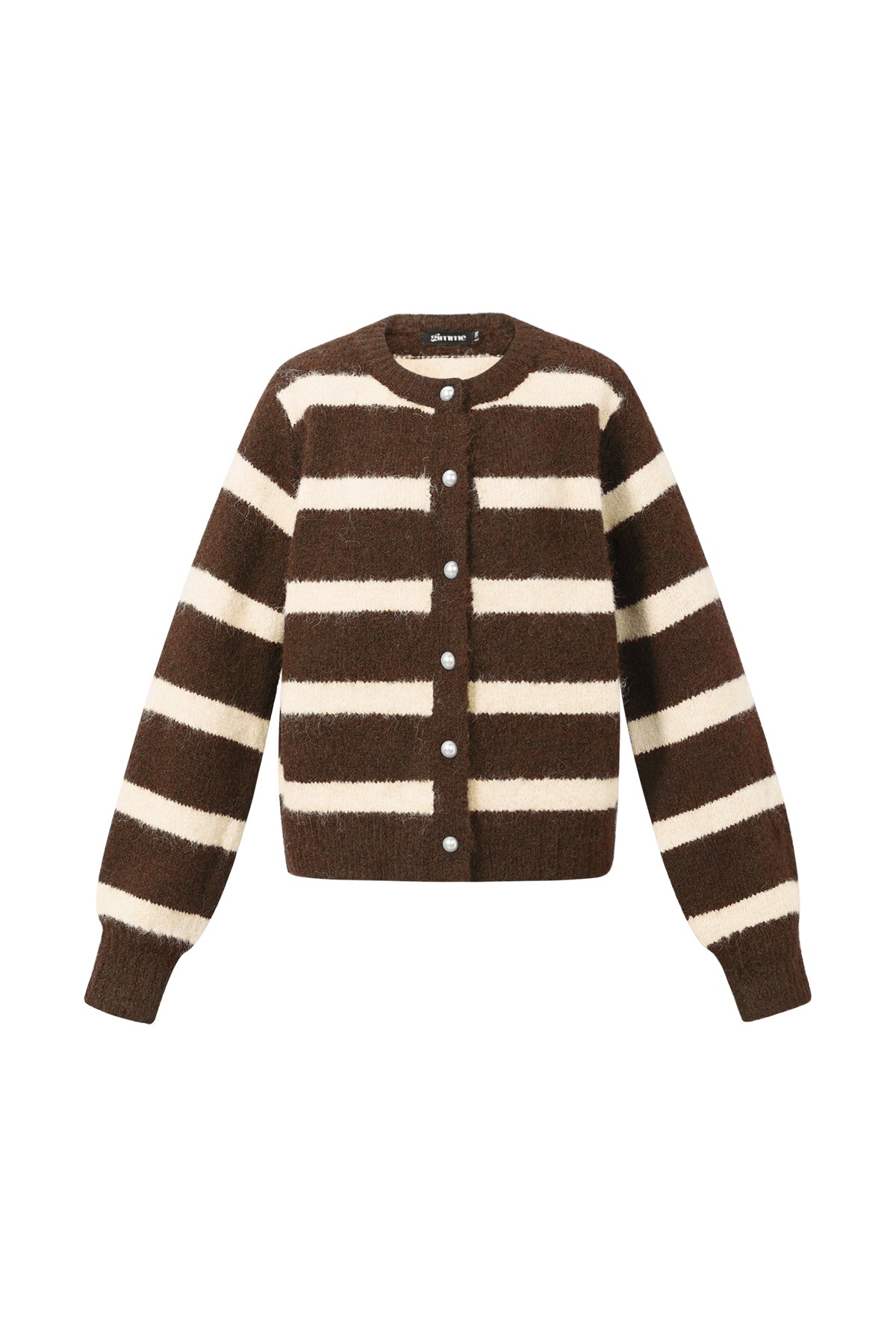 Dames gestreepte cardigan van gebreid polyester
