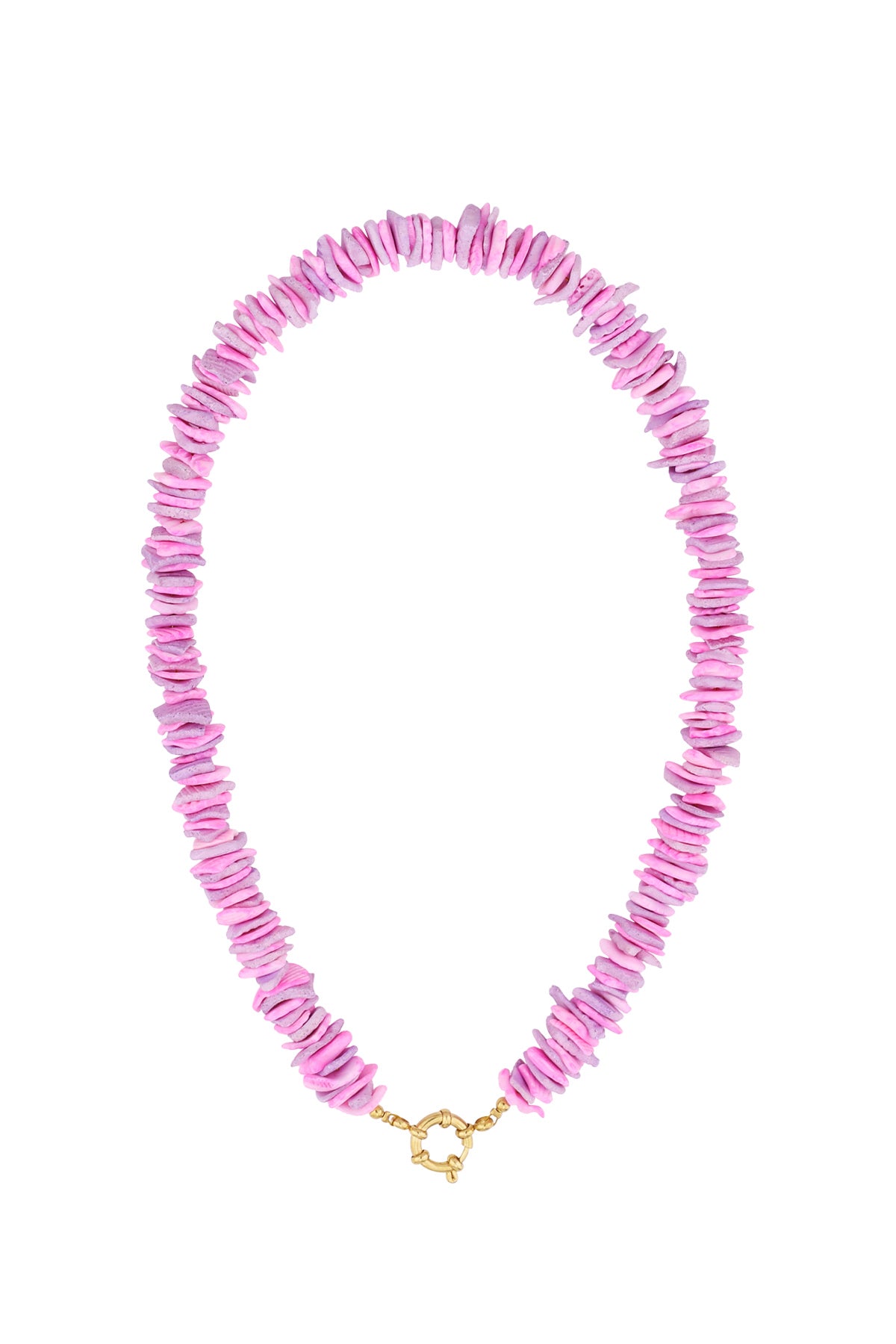 Collier de perles pour femmes en acier inoxydable avec détails marins – blanc et rose