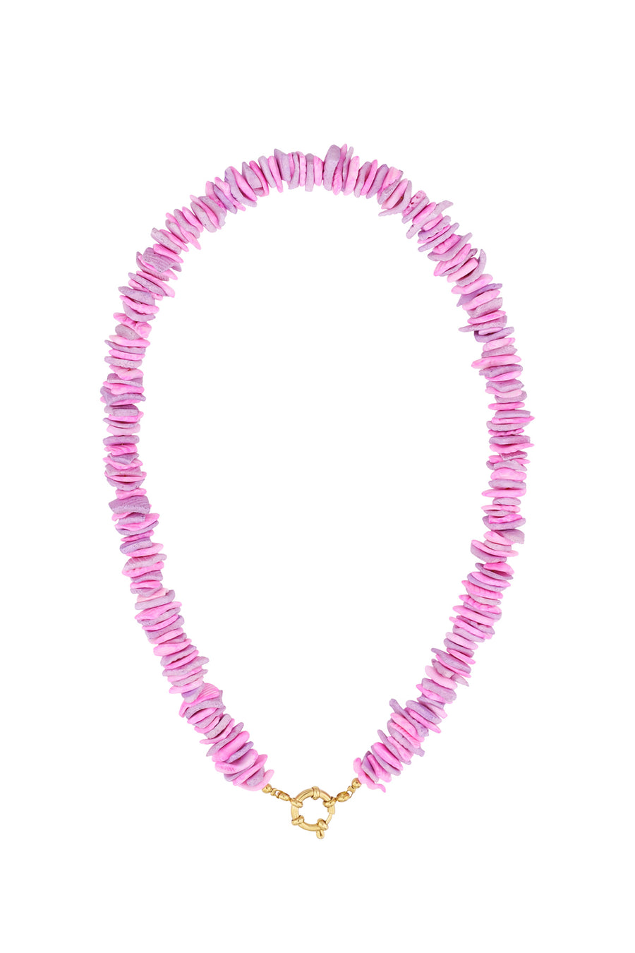 Collier de perles pour femmes en acier inoxydable avec détails marins – blanc et rose
