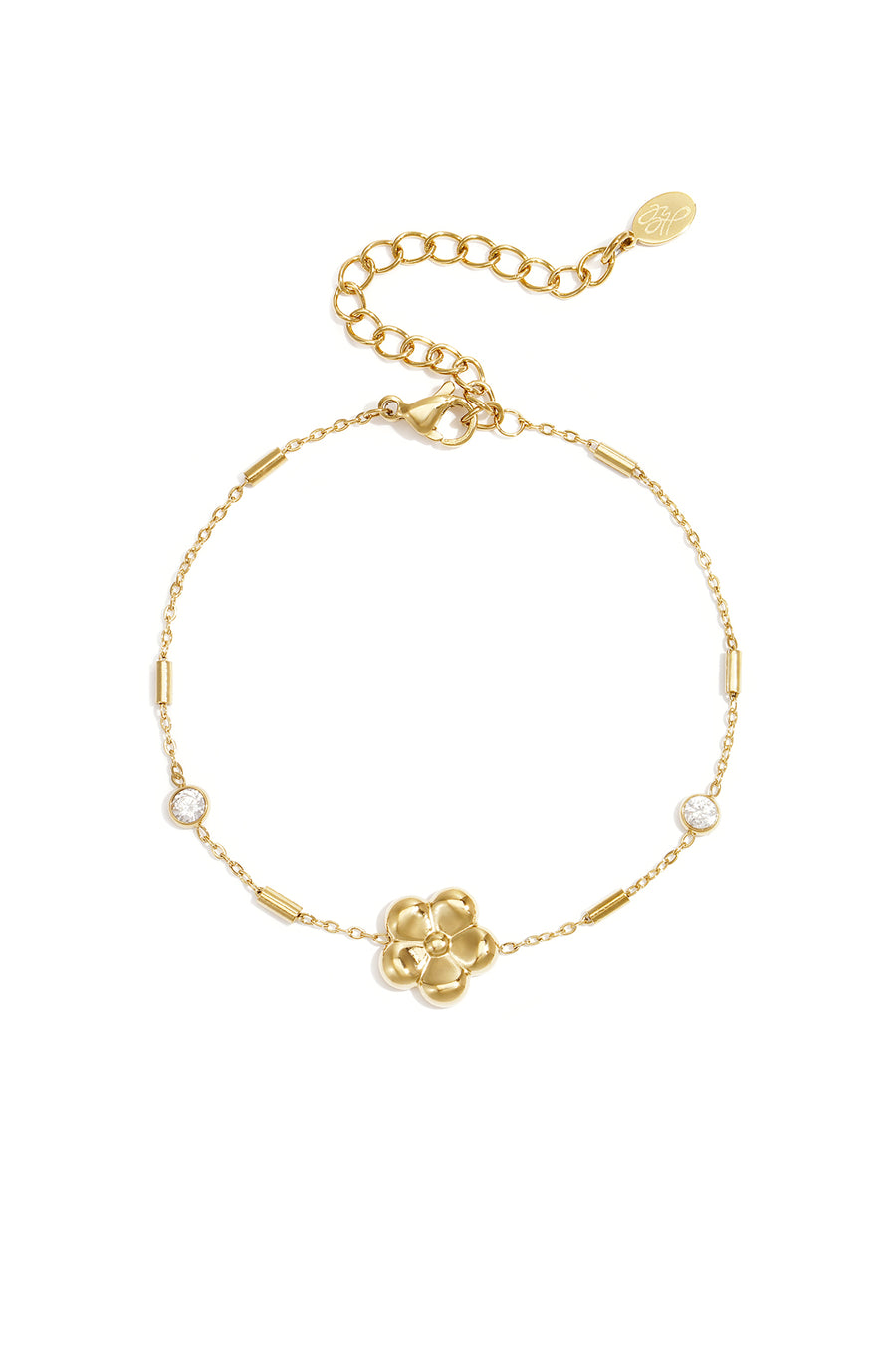 Roestvrijstalen bedelarmbanden met bloemmotief, eenvoudige dagelijkse sieradenserie voor dames.