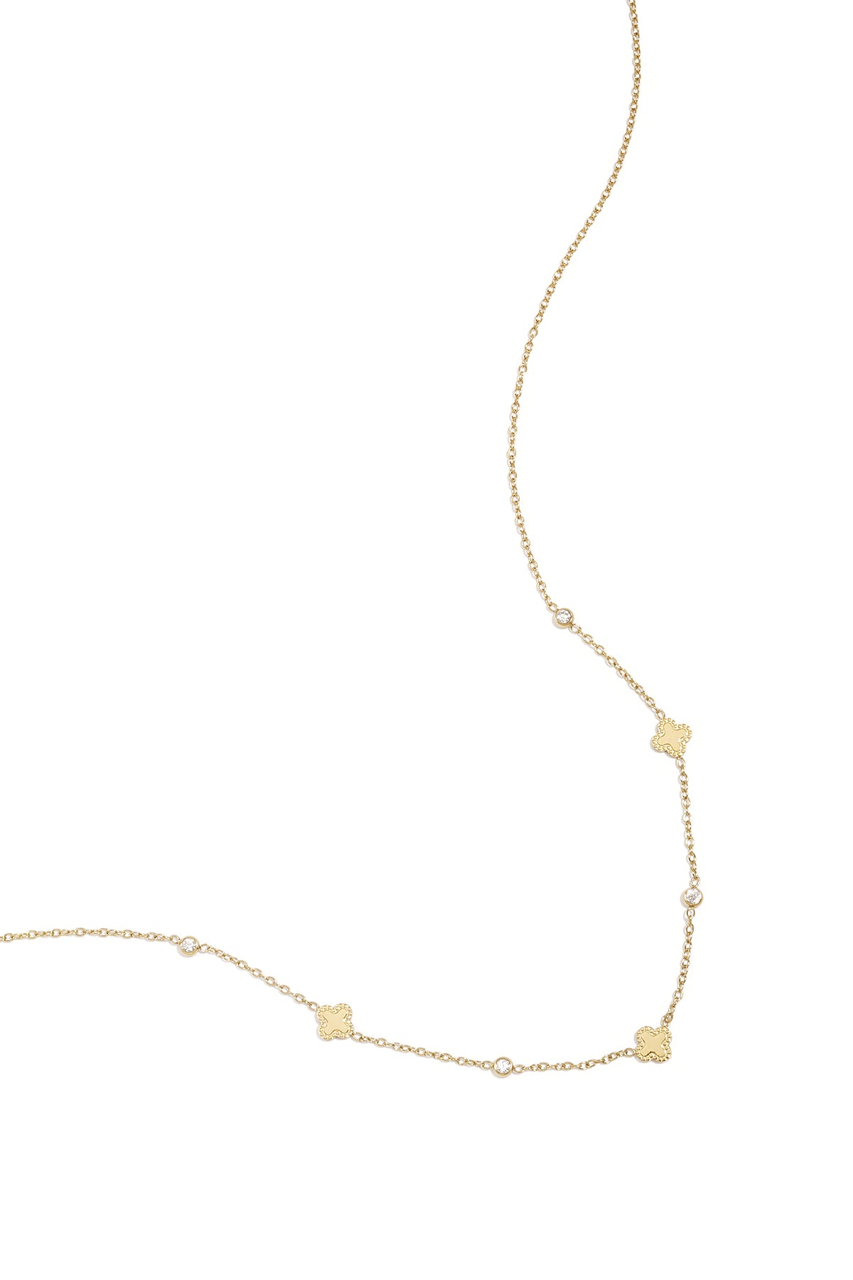 Collier femme avec pendentif trèfle en acier inoxydable – couleur or