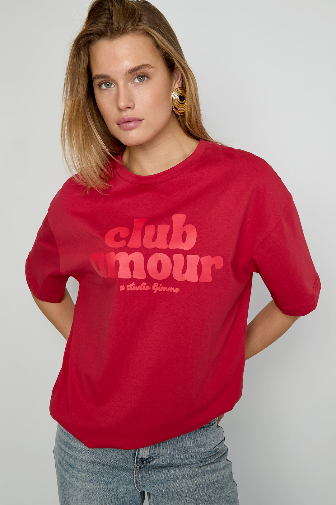 Dames Club Amour T-shirt van katoen met tekst – productfoto 3