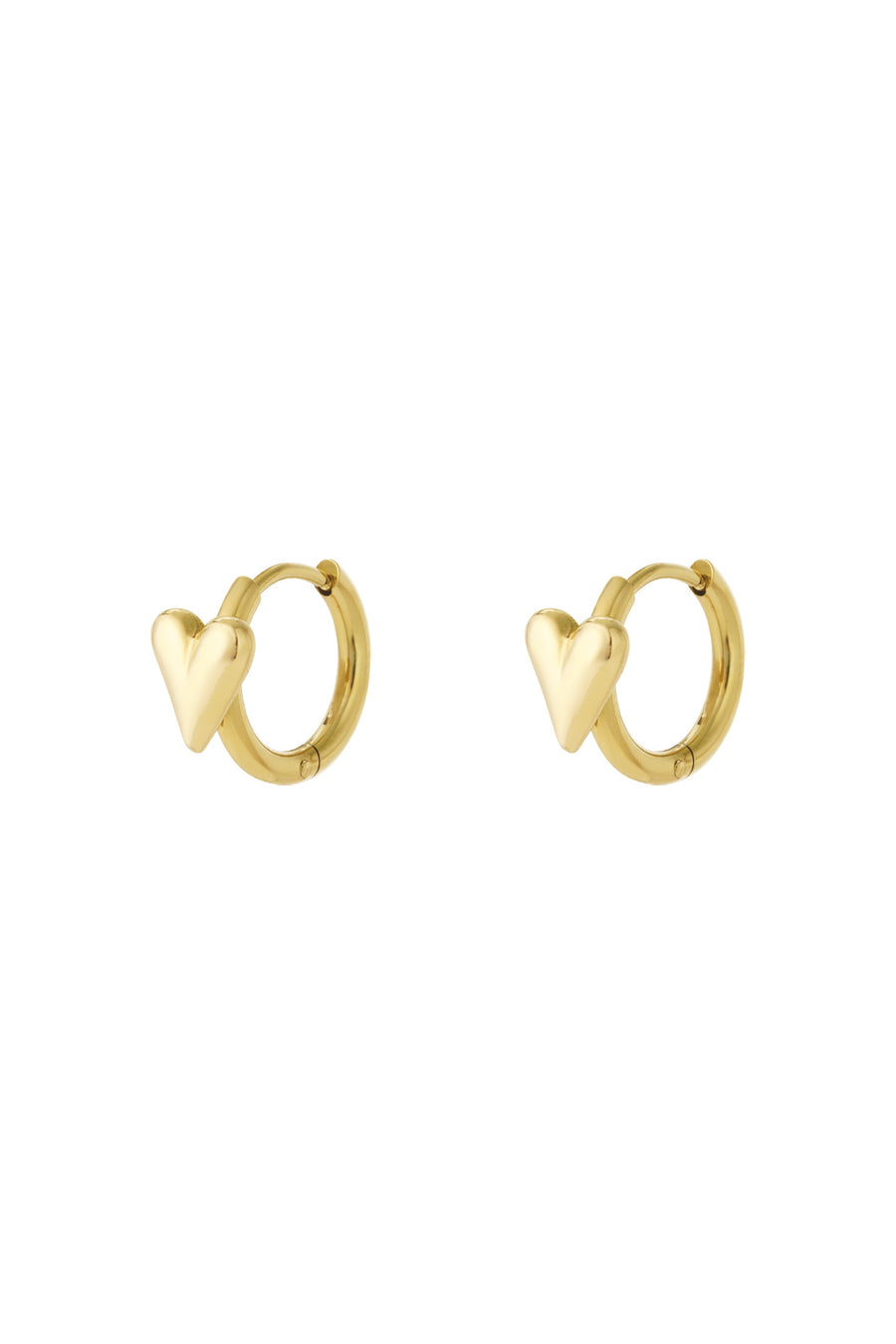 Boucles d'oreilles créoles pour femmes en acier inoxydable en forme de cœur – couleur or et couleur argent