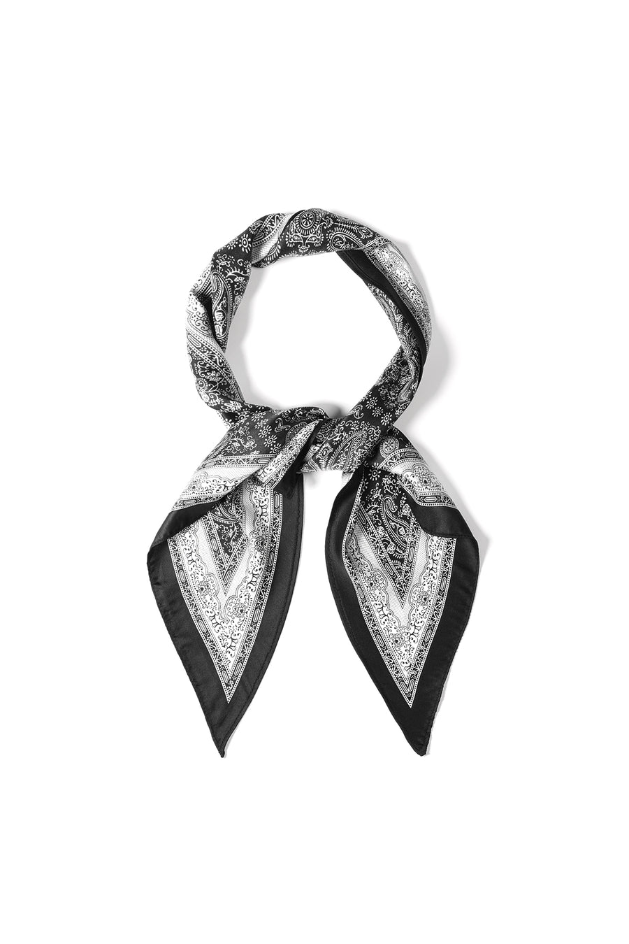 Écharpe d'été pour femme 100 % polyester motif cachemire – noir