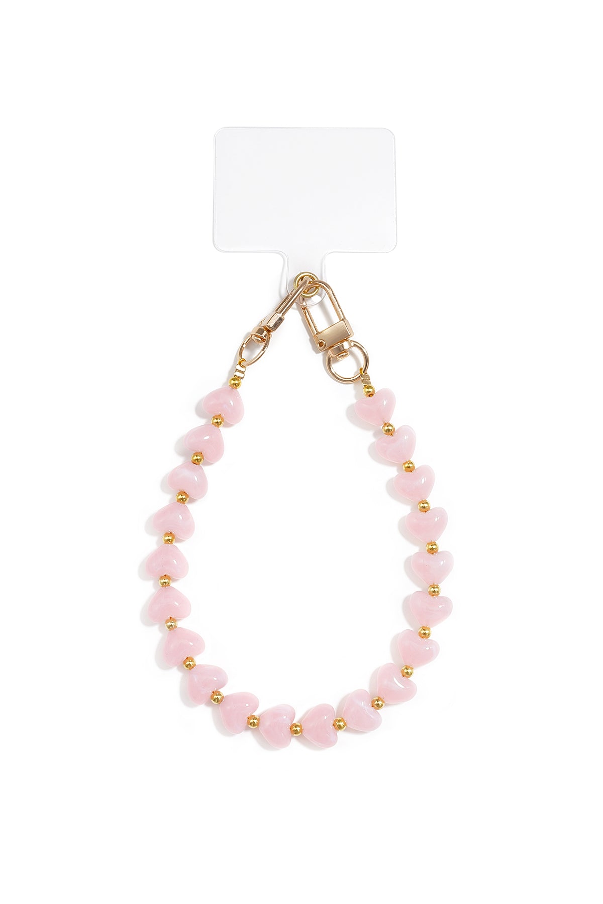Cordon de téléphone en acrylique, CCB avec un cœur et des perles – plusieurs couleurs