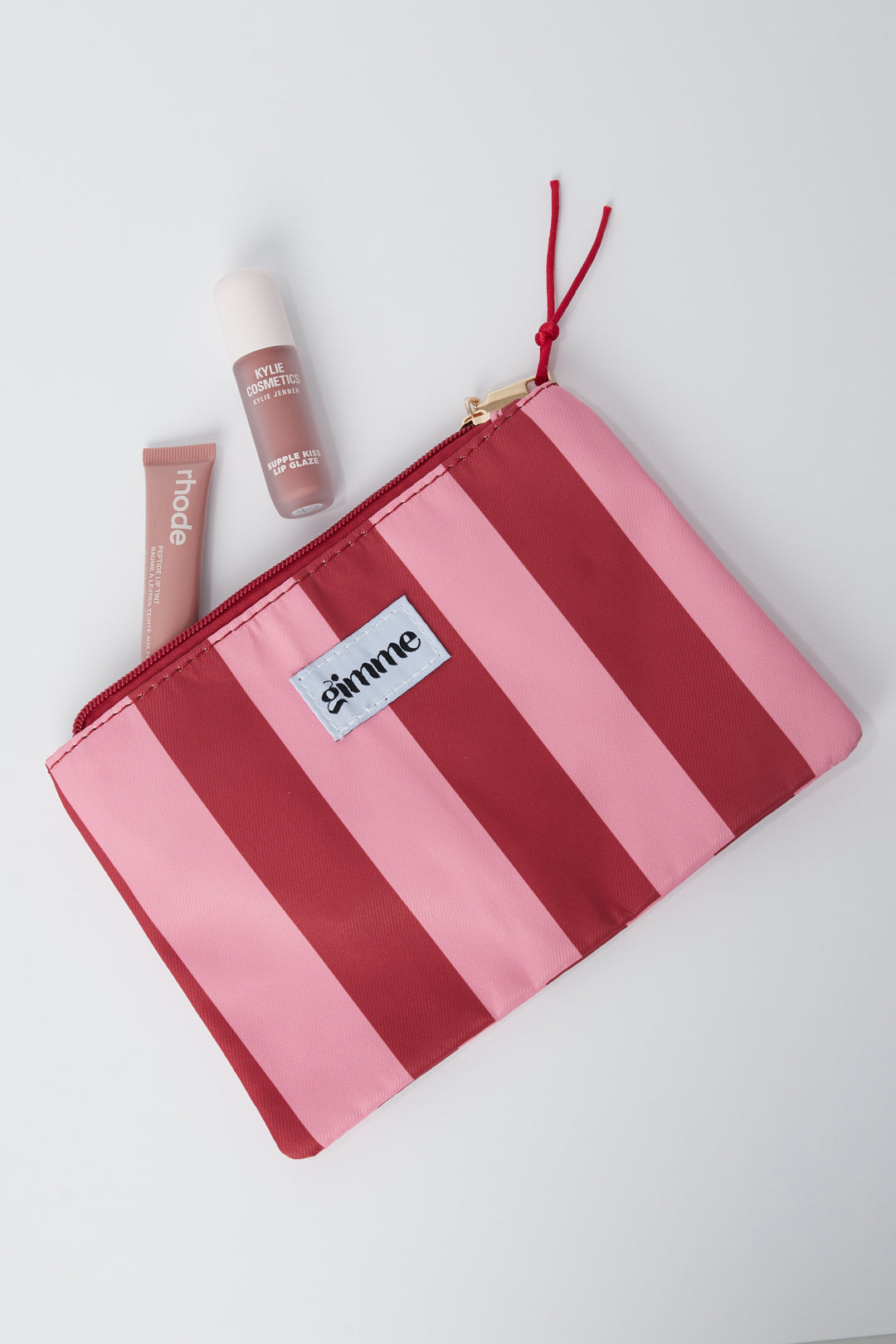 Trousse de maquillage à rayures en polyester – rose – décontracté pour un usage quotidien – photo 2
