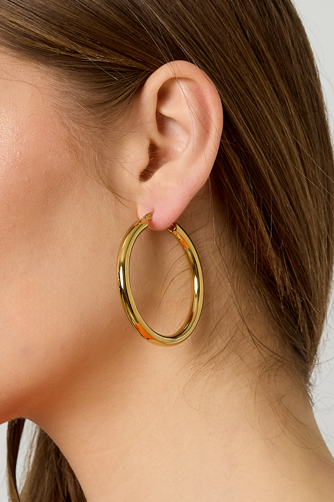 Women's Stainless Steel Hoop Earrings – Gold-Colored – image 3
