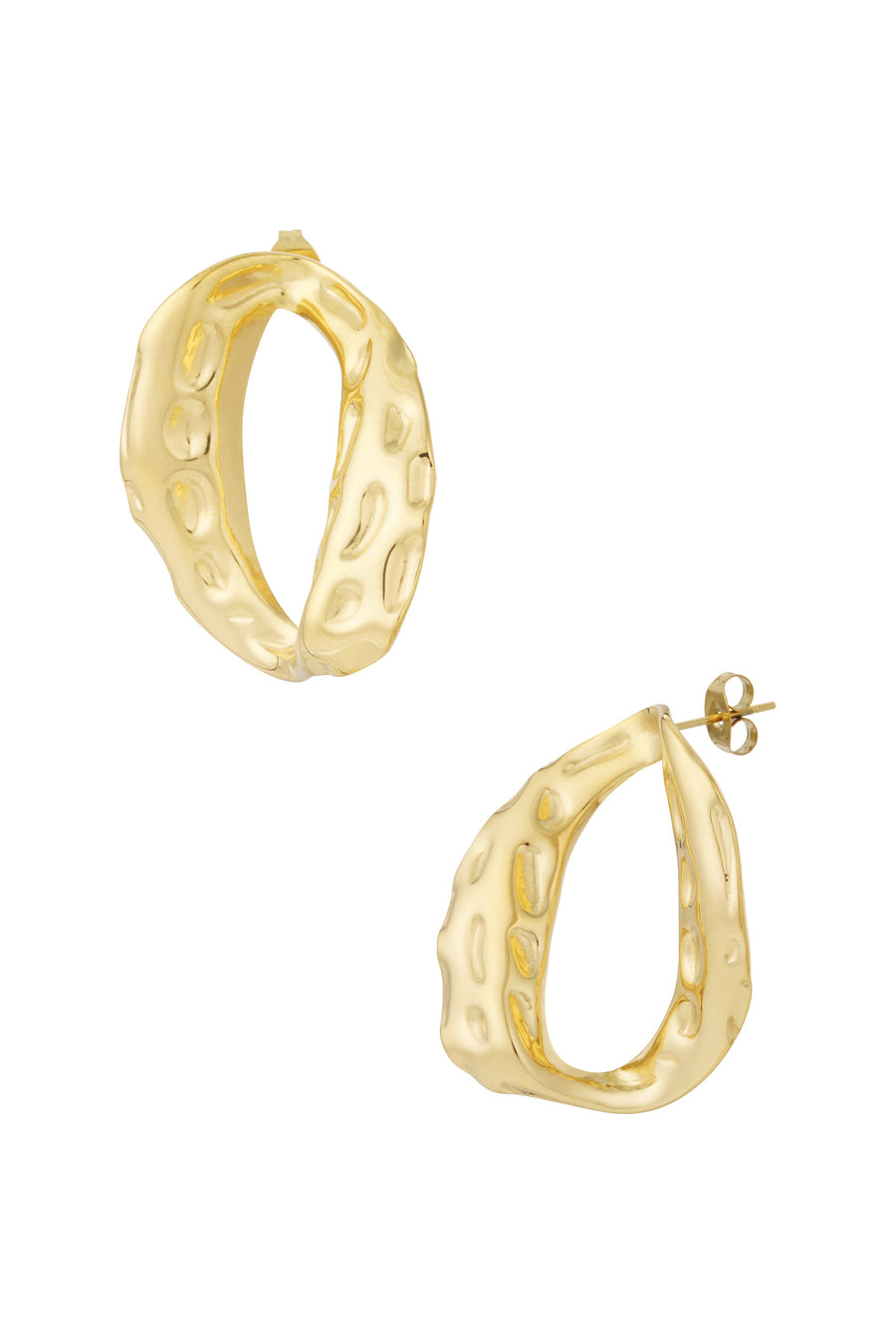 Clous d'oreilles pour femme en acier inoxydable de forme organique – couleur or