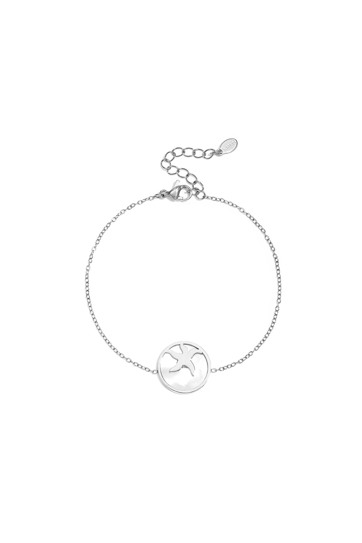 Women's Stainless Steel Charm Bracelet with Starfish Motif - Gold-coloured and Silver-coloured