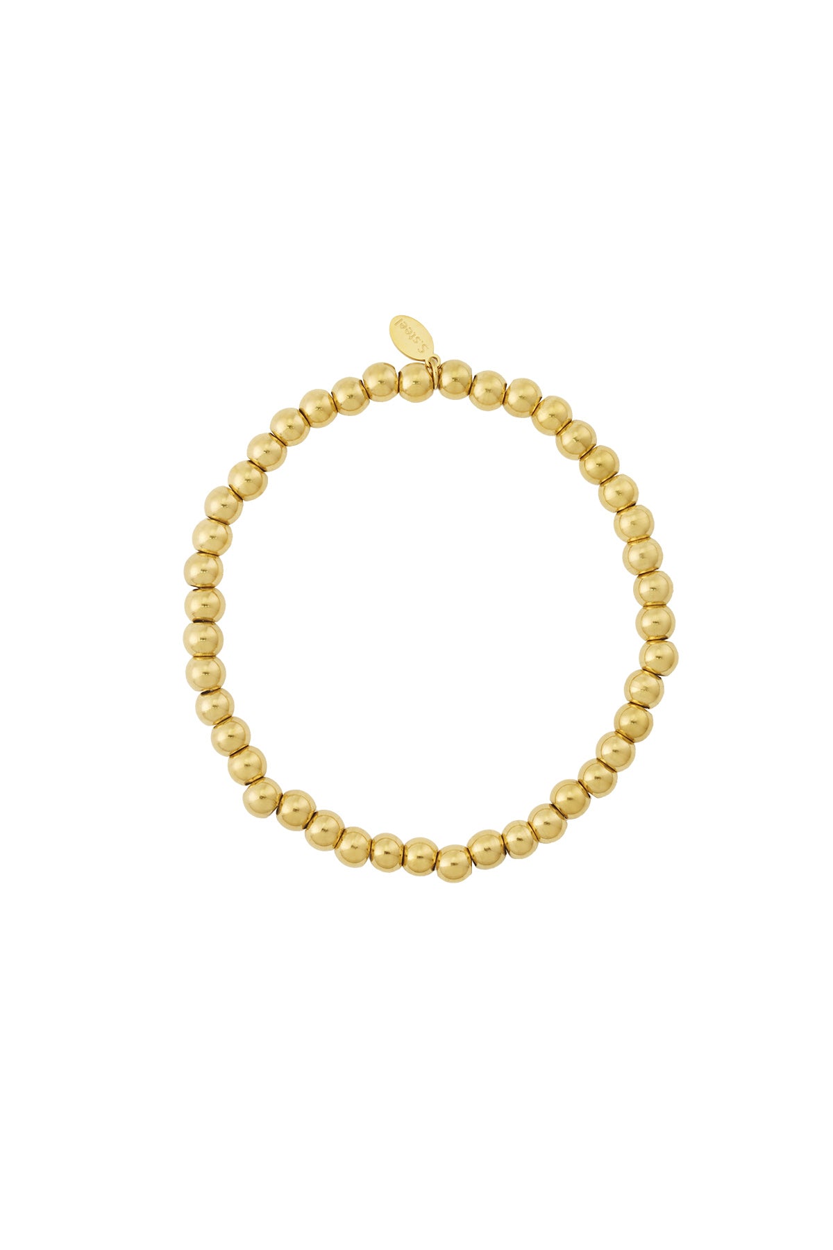 Bracelet de perles pour femmes en acier inoxydable - couleur or et couleur argent