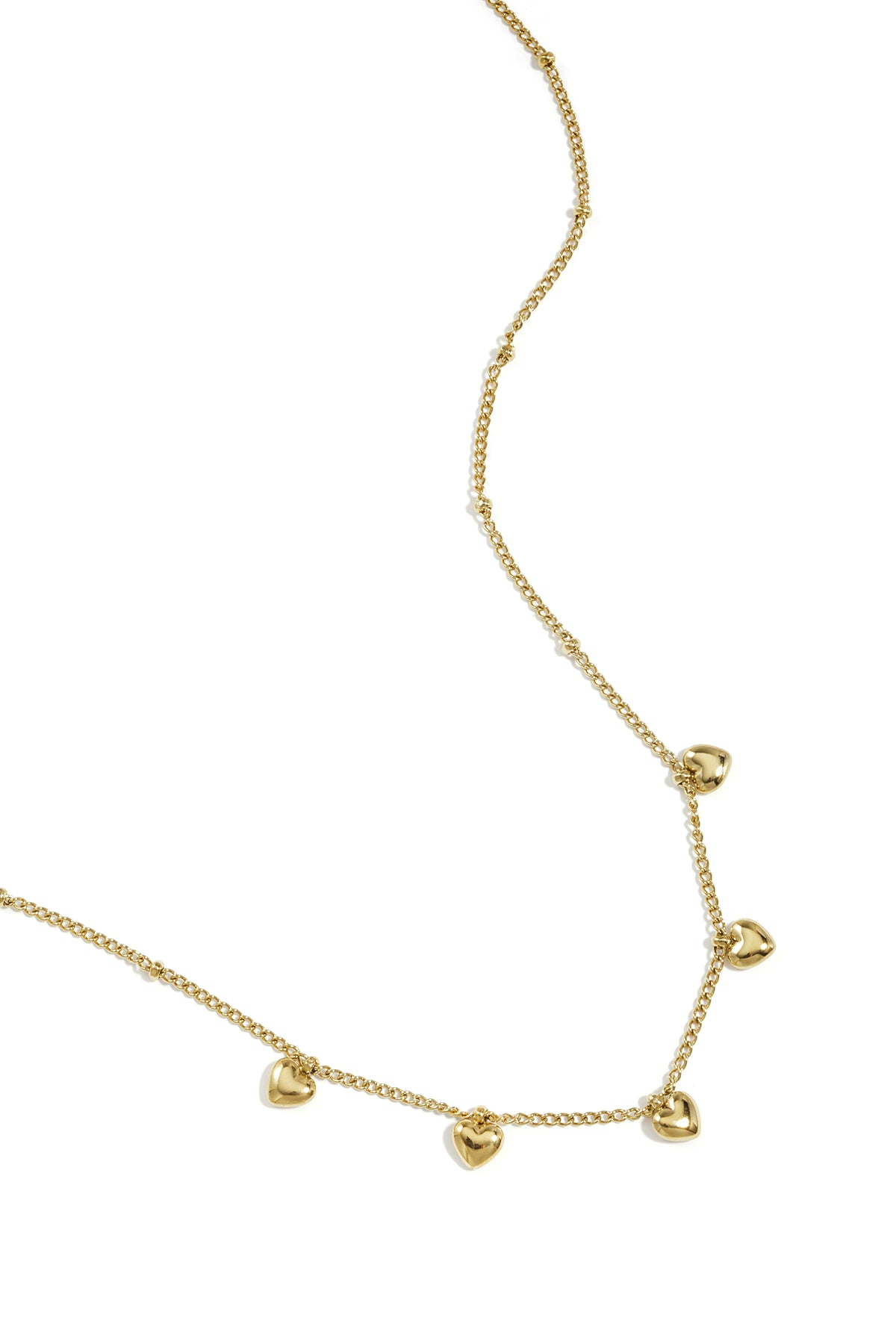Collier pour femmes avec pendentif en acier inoxydable en forme de cœur – doré et argenté
