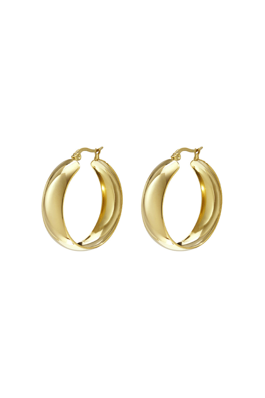 Boucles d'oreilles créoles pour femme en acier inoxydable – dorées et argentées