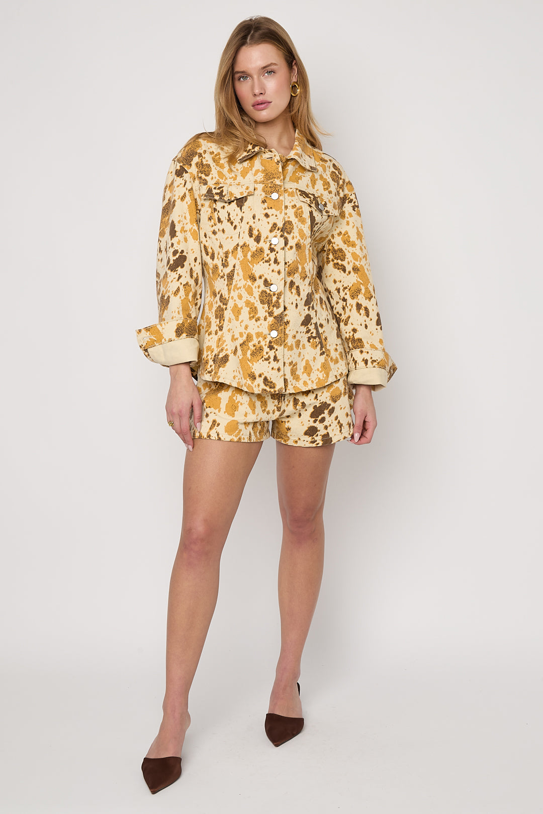 Dames khaki denim shorts Into the Wild – productfoto 3