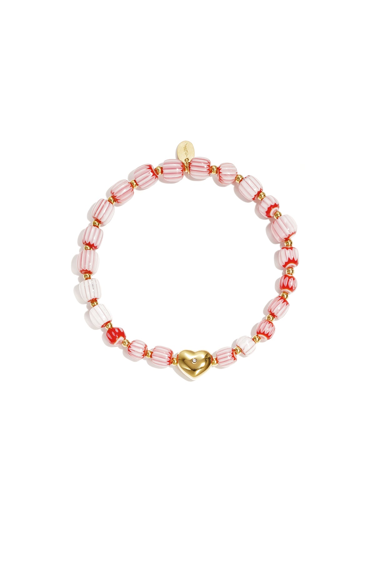 Bracelet de perles pour femmes en acier inoxydable avec cœur – plusieurs couleurs