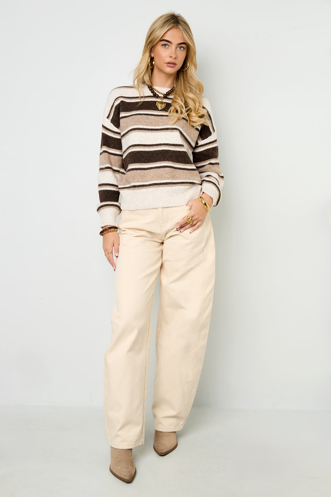 Dames Lola gebreide trui van polyester met strepen – productfoto 7
