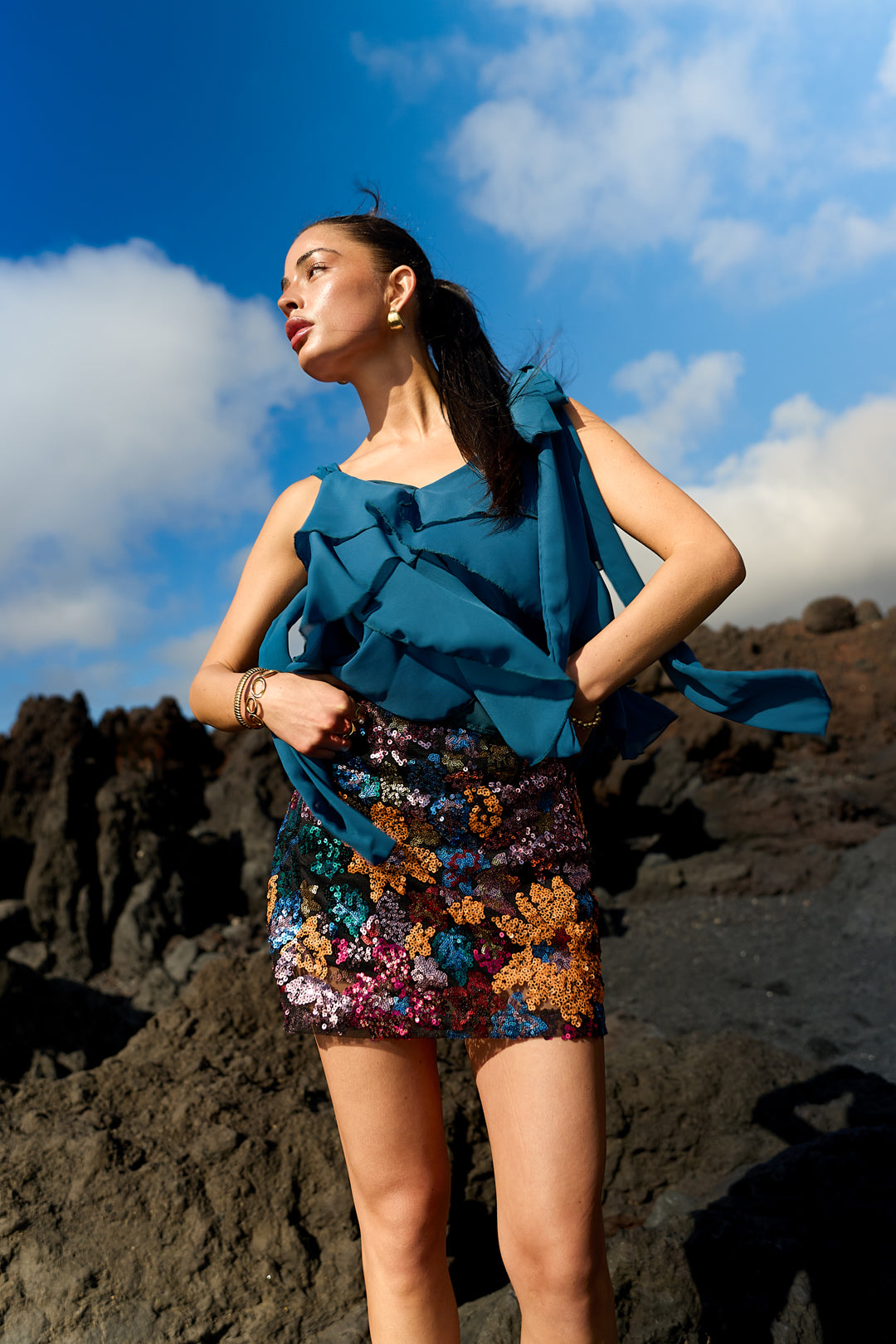 Dames tweedelige Tropical Night set met bloemenprint – productfoto 6