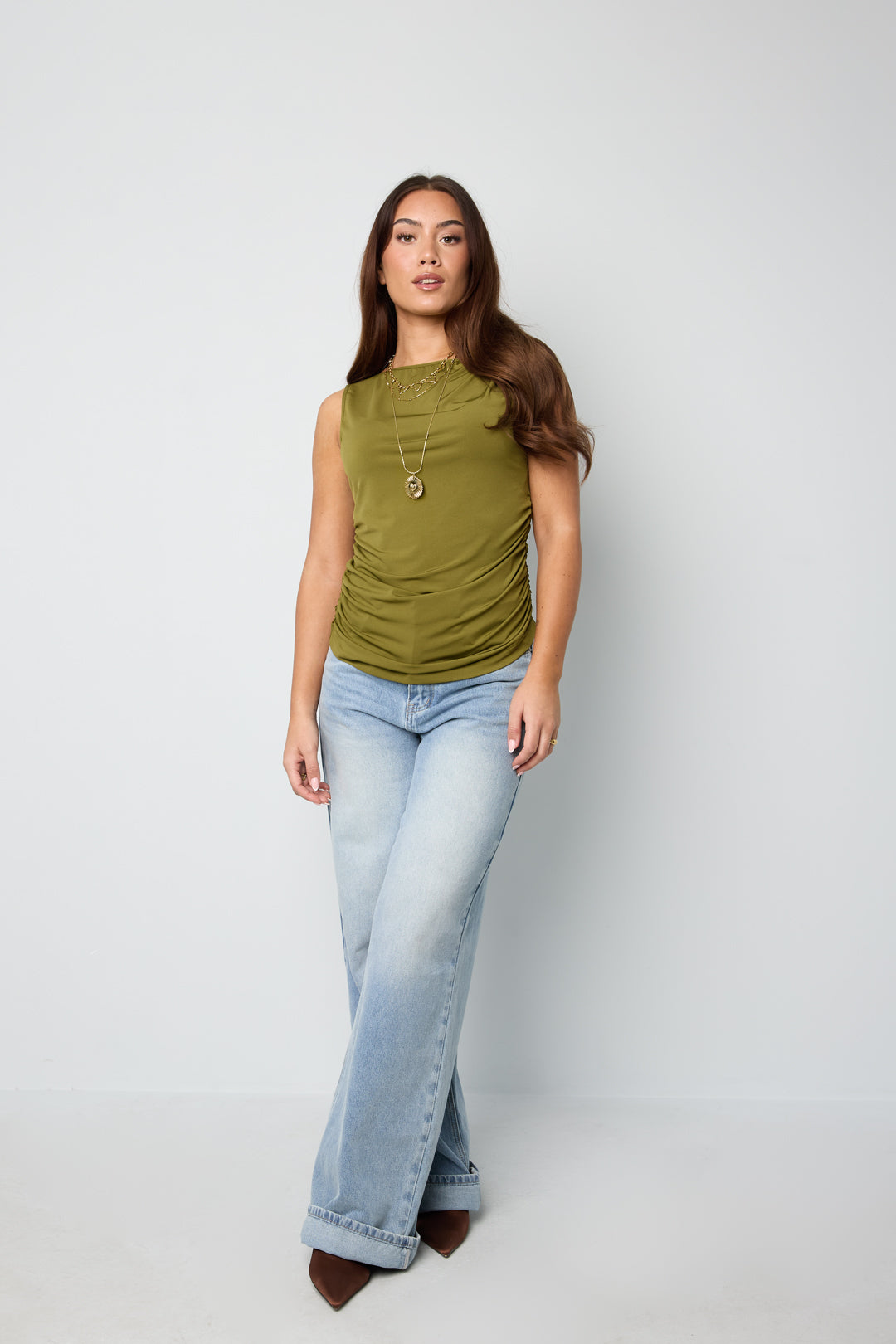 Dames gedrapeerde mouwloze top – productfoto 7