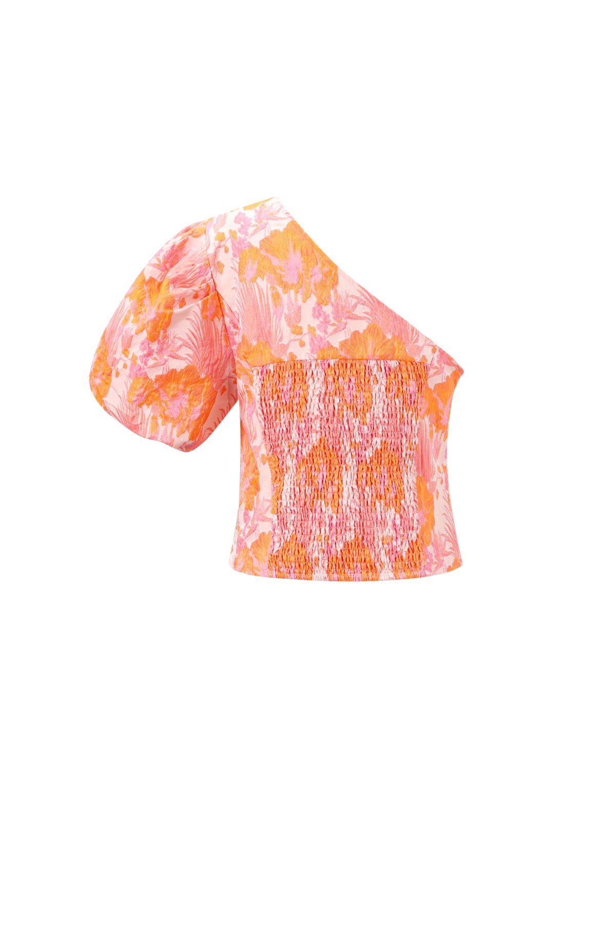 Haut asymétrique pour femme à imprimé floral – orange – photo 6