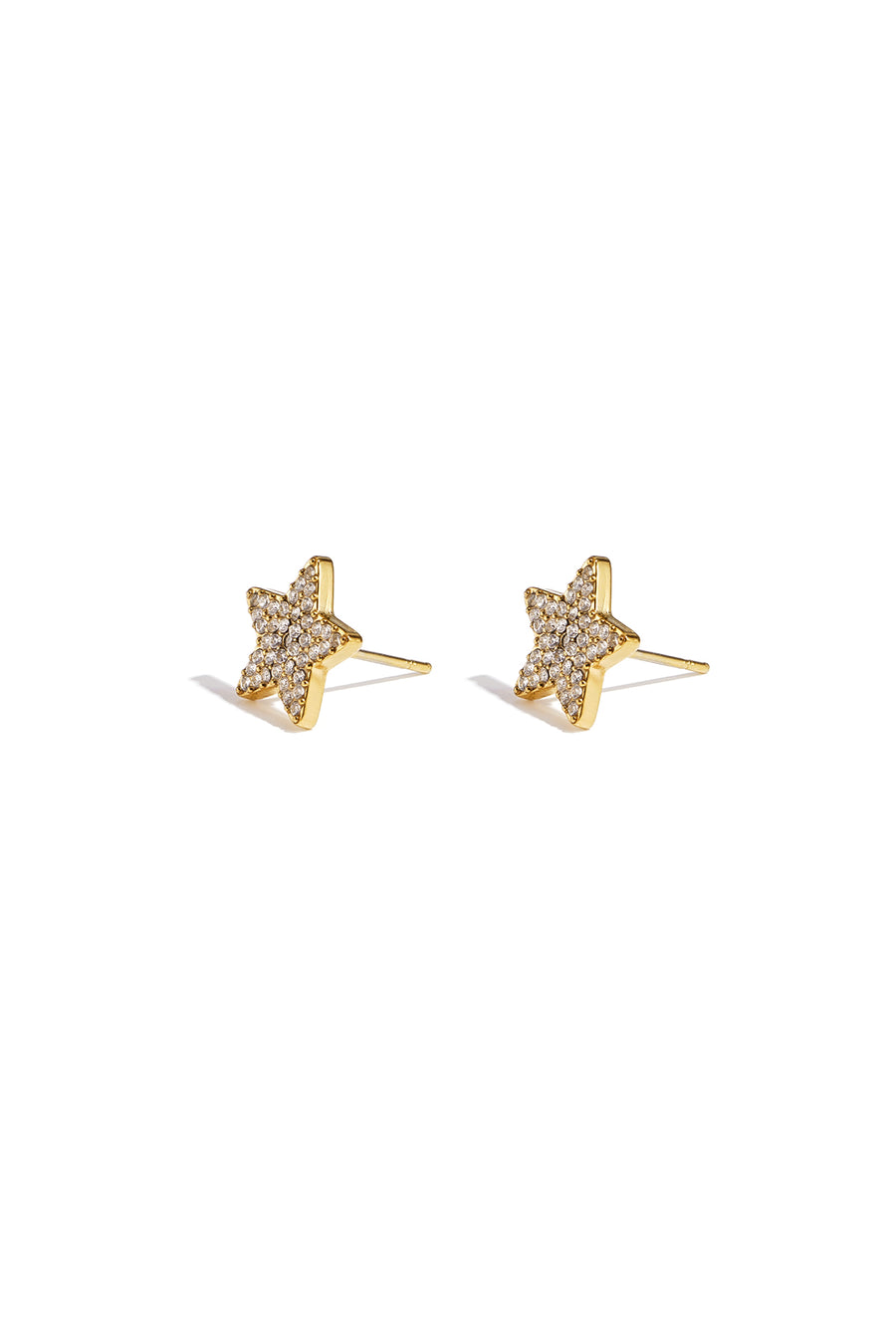 Puces d'oreilles pour femmes en acier inoxydable avec motif étoile – couleur or