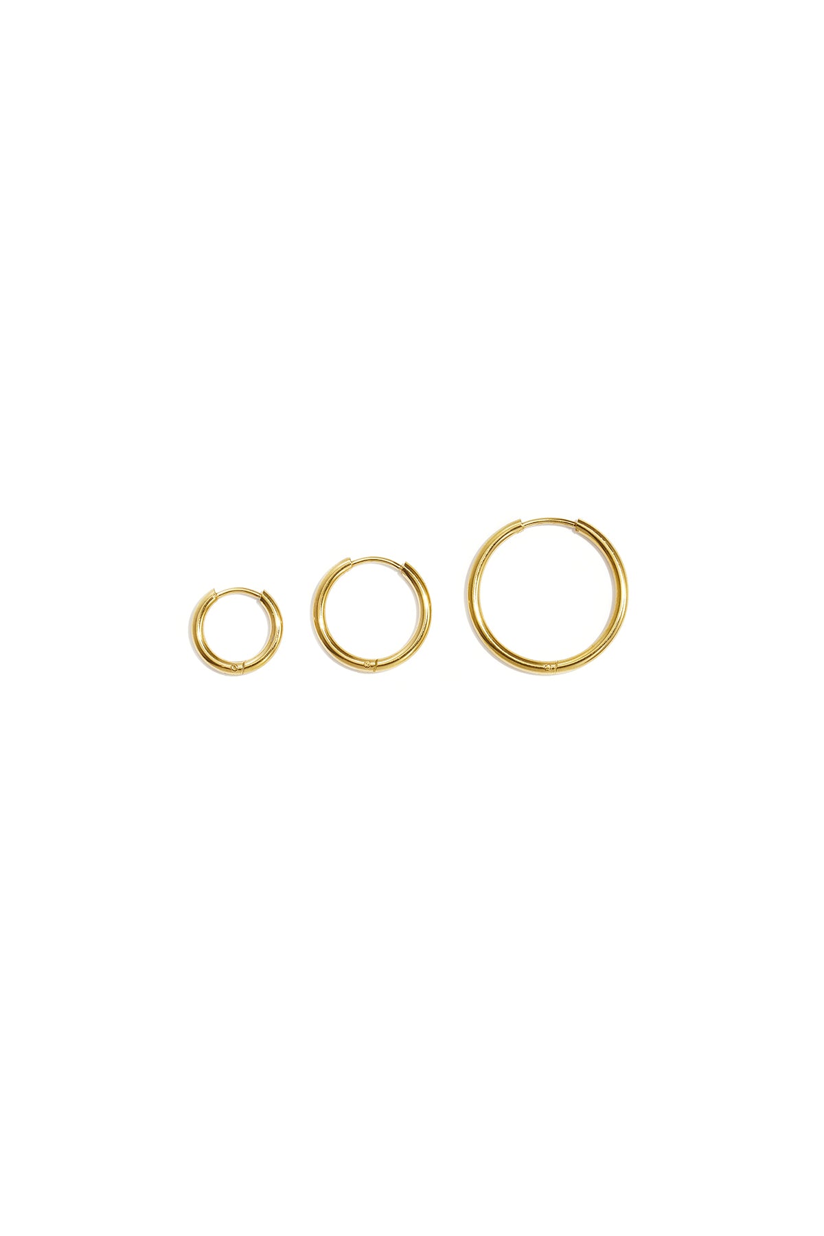 Women's stainless steel geometric earrings set - gold colored