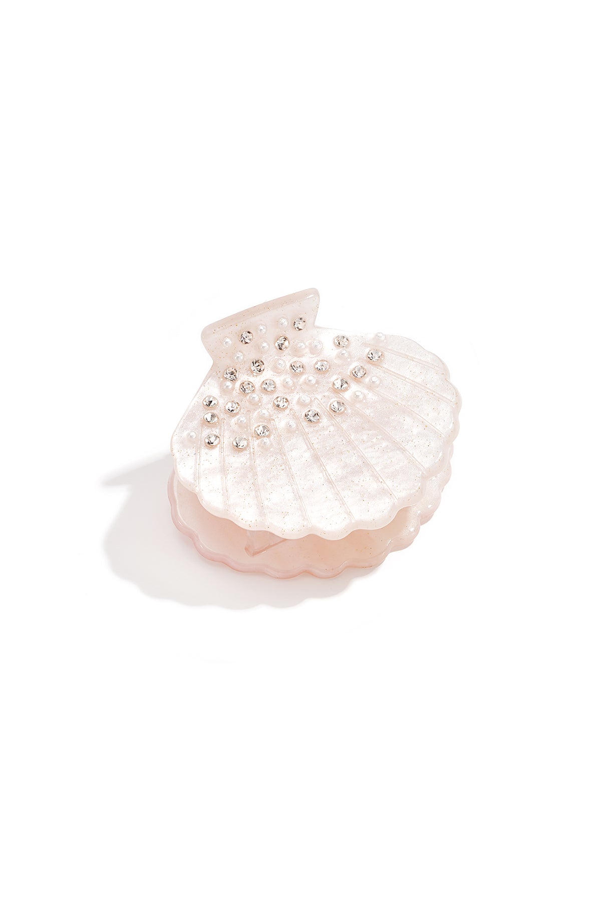 Imitation acetate hair claw with shell motif – multiple colours