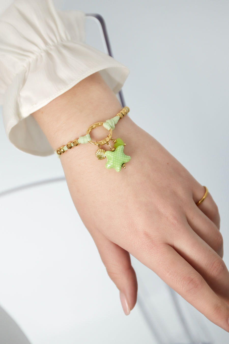 Bracelet tressé pour femme en acier inoxydable 304 - vert
