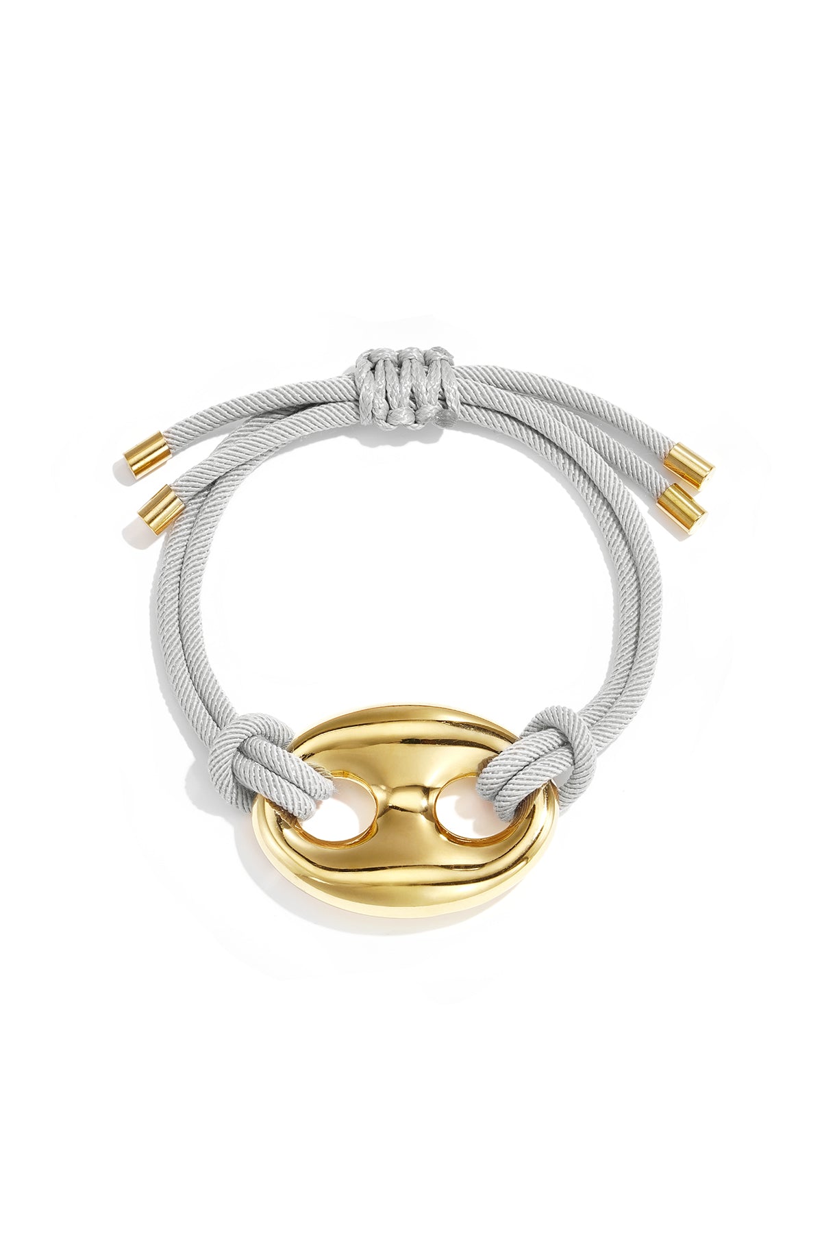 Satijnkoord armband met knop detail