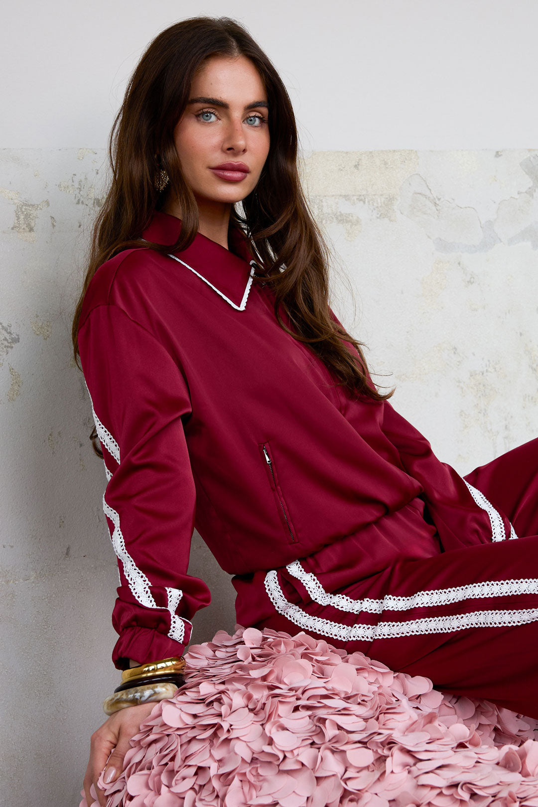 Dames sportief jacket van polyester met kleurcontrast – productfoto 3