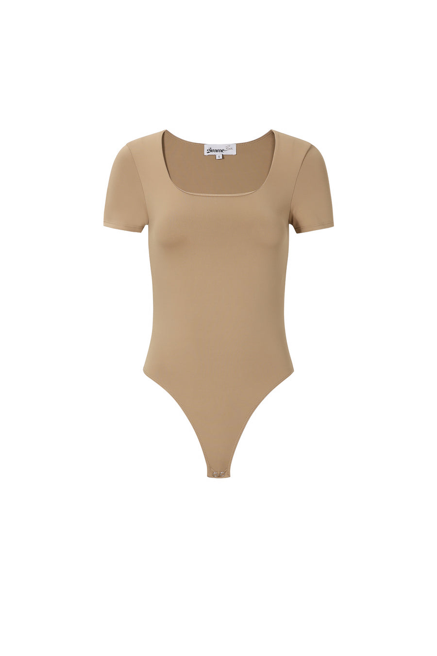 Dames basic body van gebreid nylon in twee effen kleuren