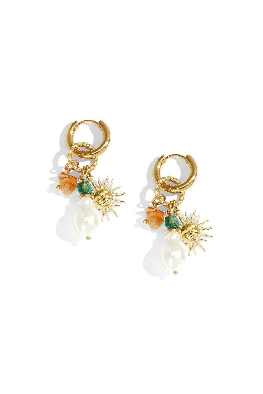 Boucles d'oreilles pendantes pour femmes en acier inoxydable 304, perle d'imitation, cristal, pierre, hématite