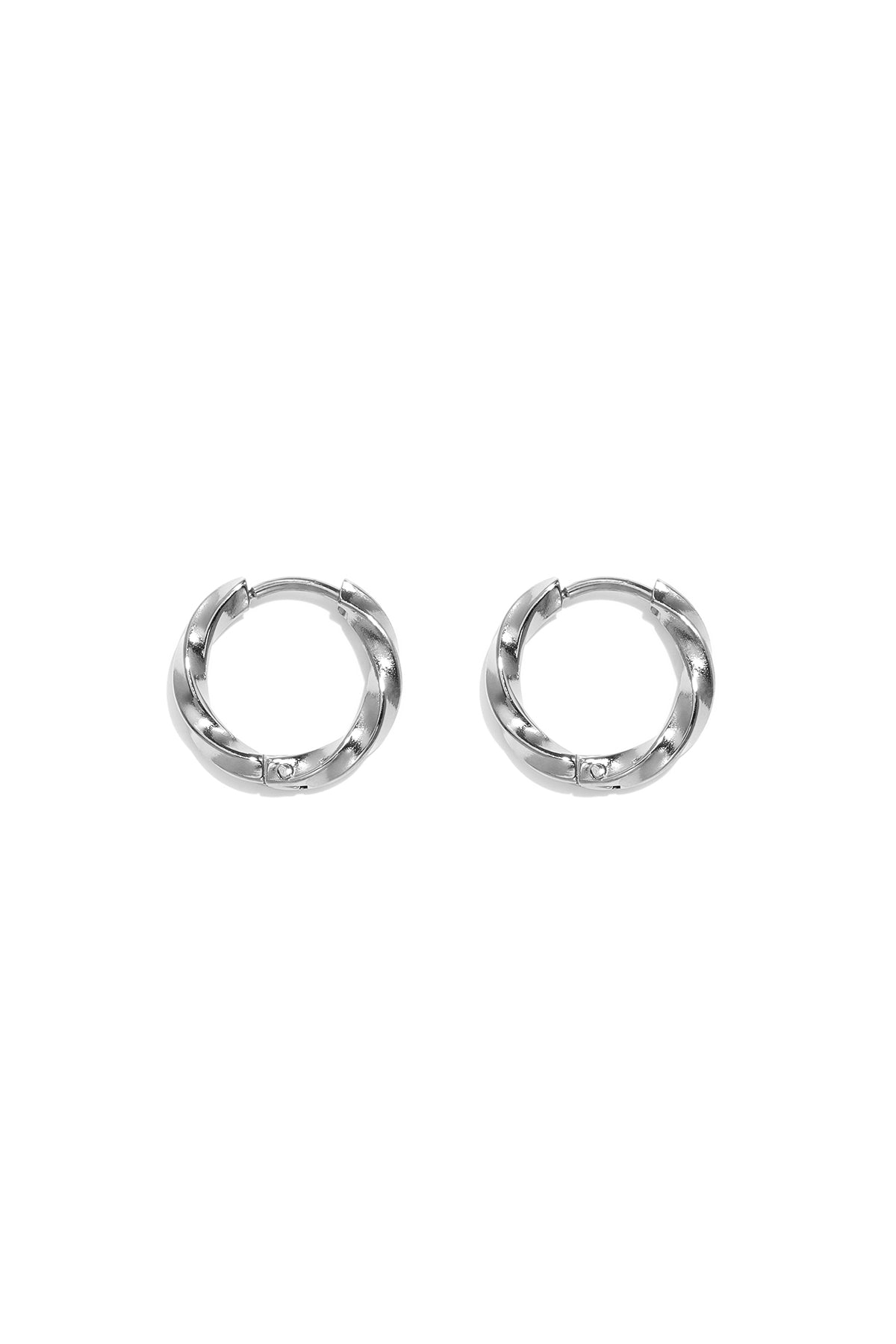 Boucles d'oreilles créoles pour femme en acier inoxydable – doré et argenté – photo 11