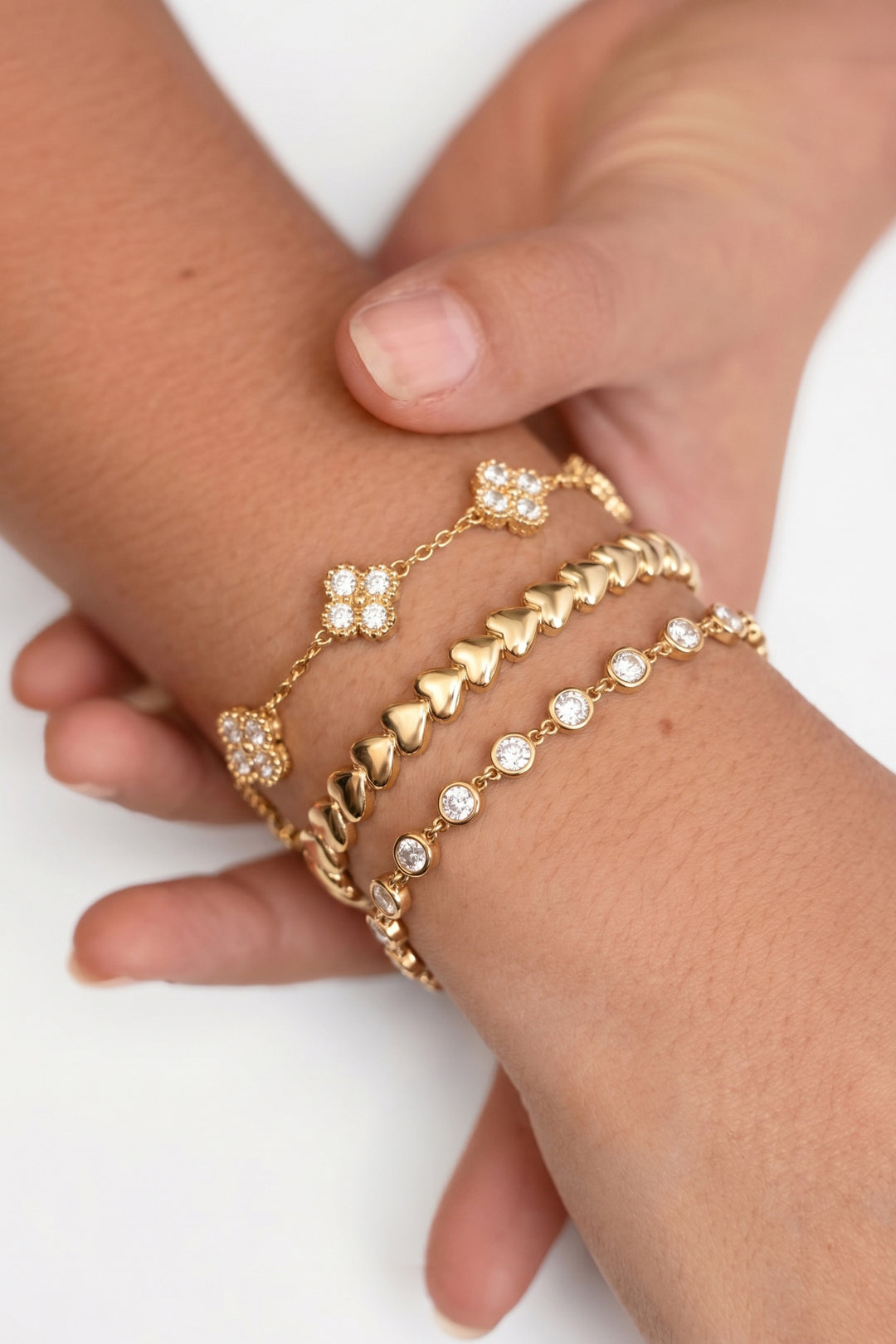 Women's Stainless Steel Charm Bracelet with Geometric Shape – Gold-colored and Silver-colored – image 2