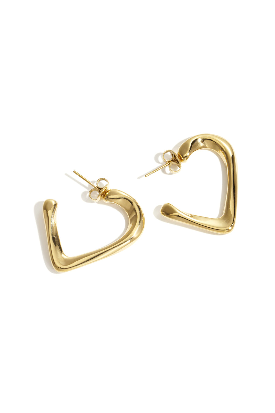 Boucles d'oreilles créoles pour femme en acier inoxydable 304, en forme de cœur – dorées et argentées
