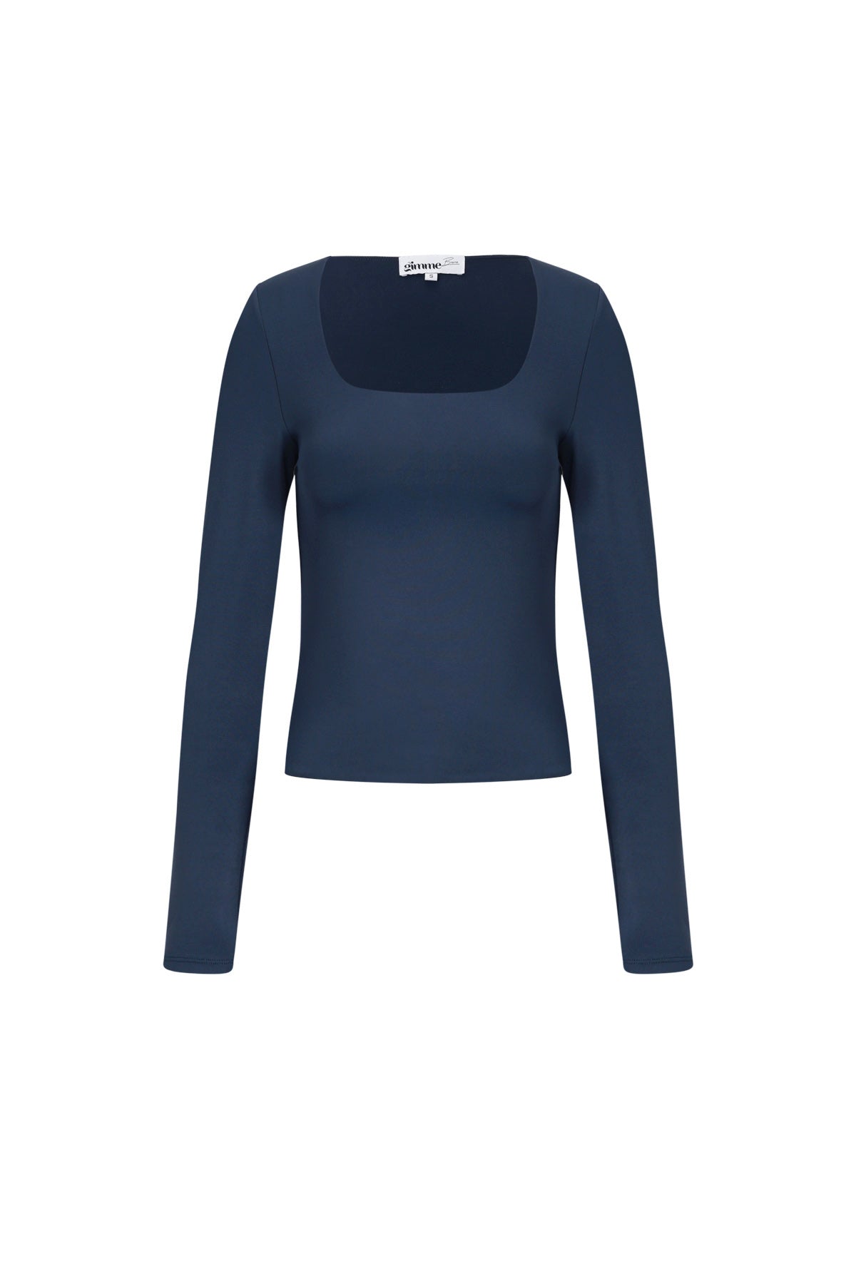 Dames basic top met lange mouwen van gebreid nylon – productfoto 11