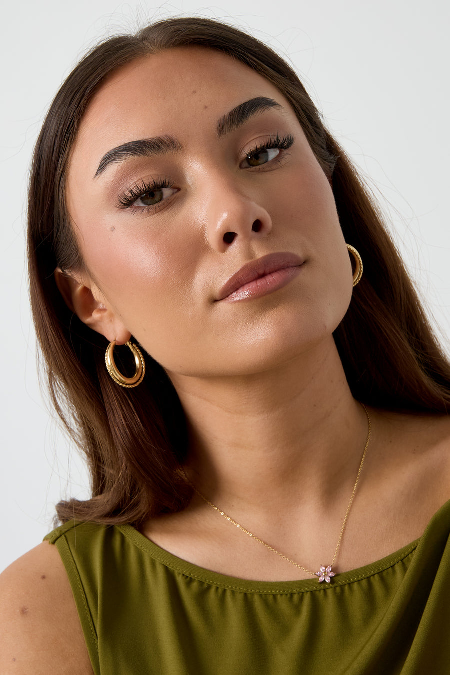 Boucles d'oreilles rondes en acier inoxydable pour femmes - couleur or et couleur argent
