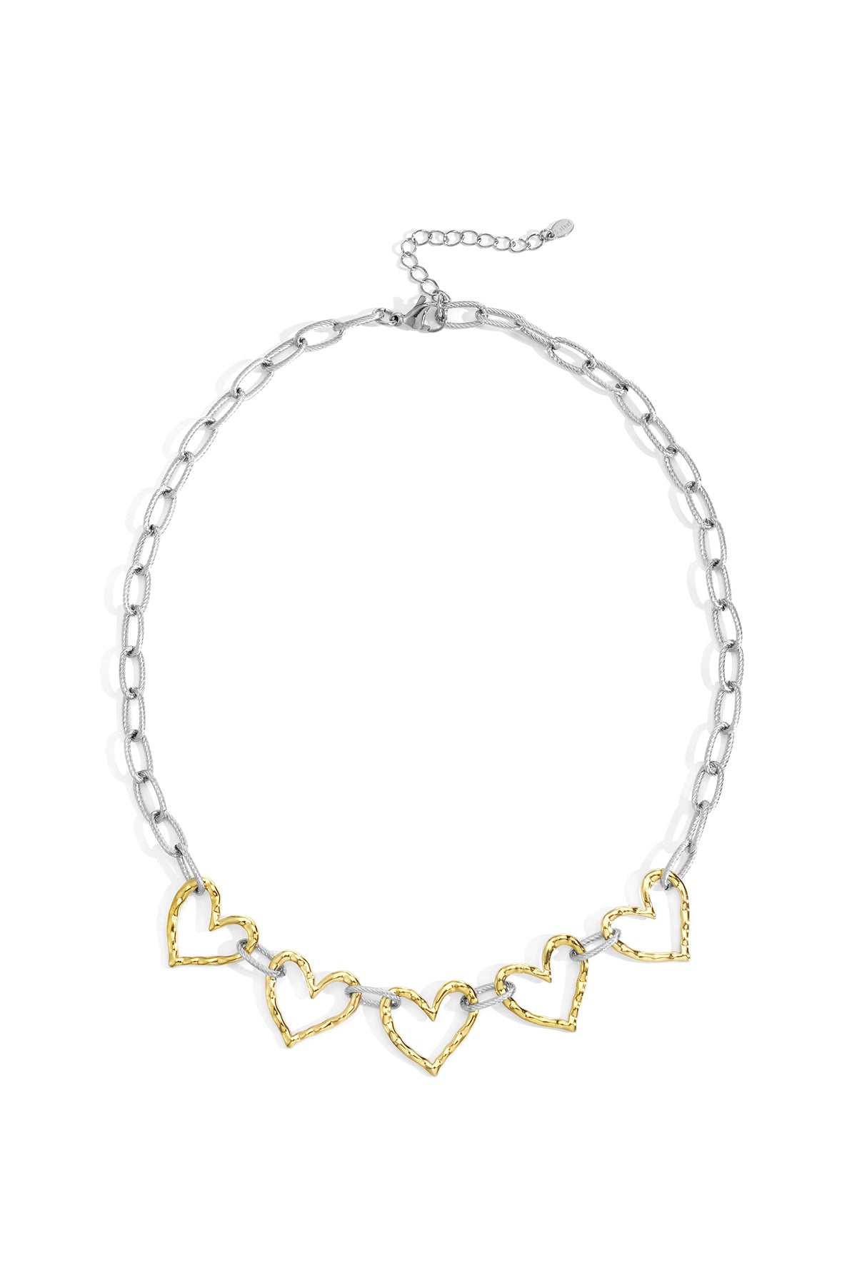 Women's Stainless Steel Heart Link Chain Necklace - Multiple Colors