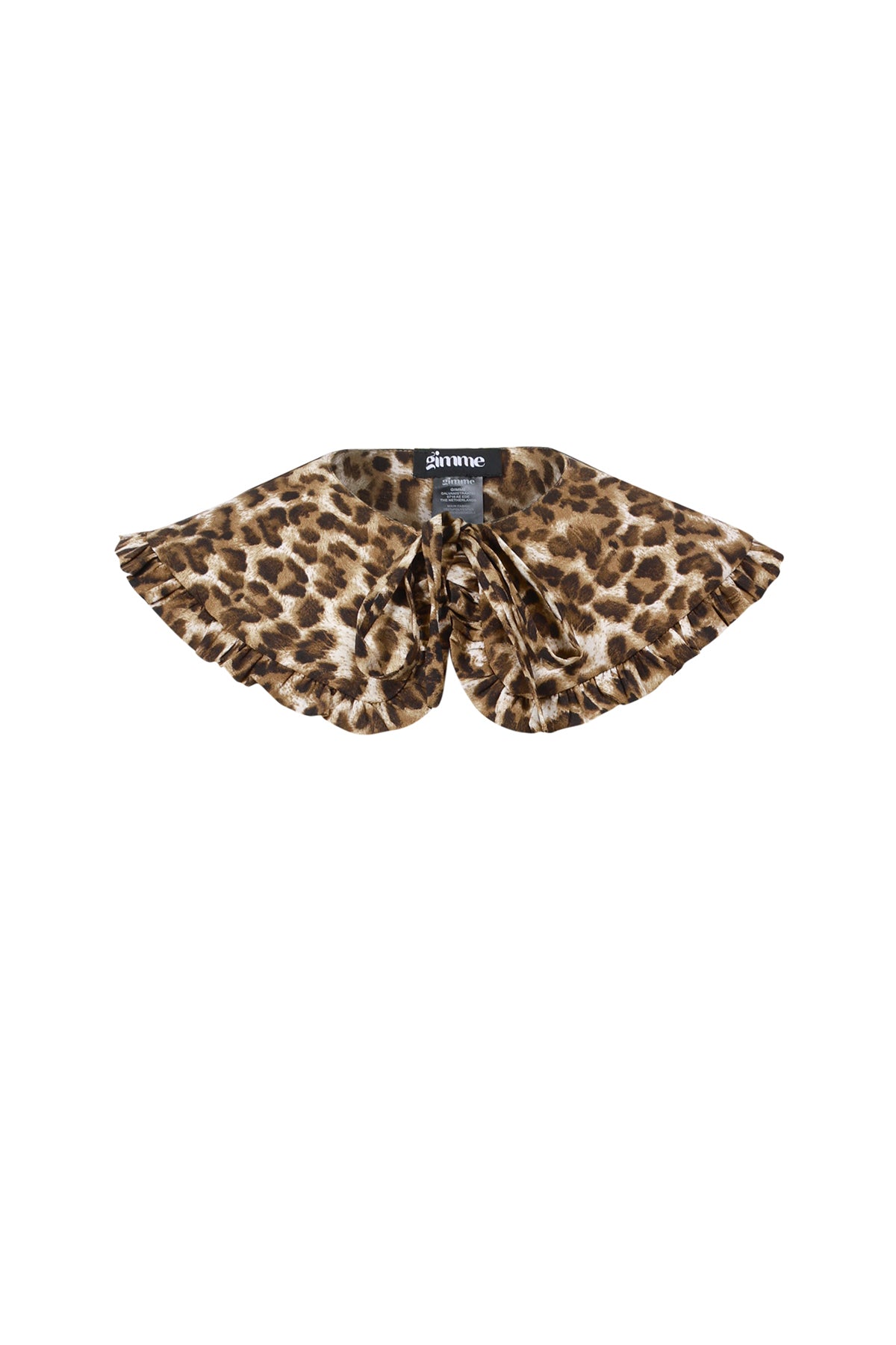 Accessoire de col 100 % polyester imprimé léopard et mélange de couleurs – marron