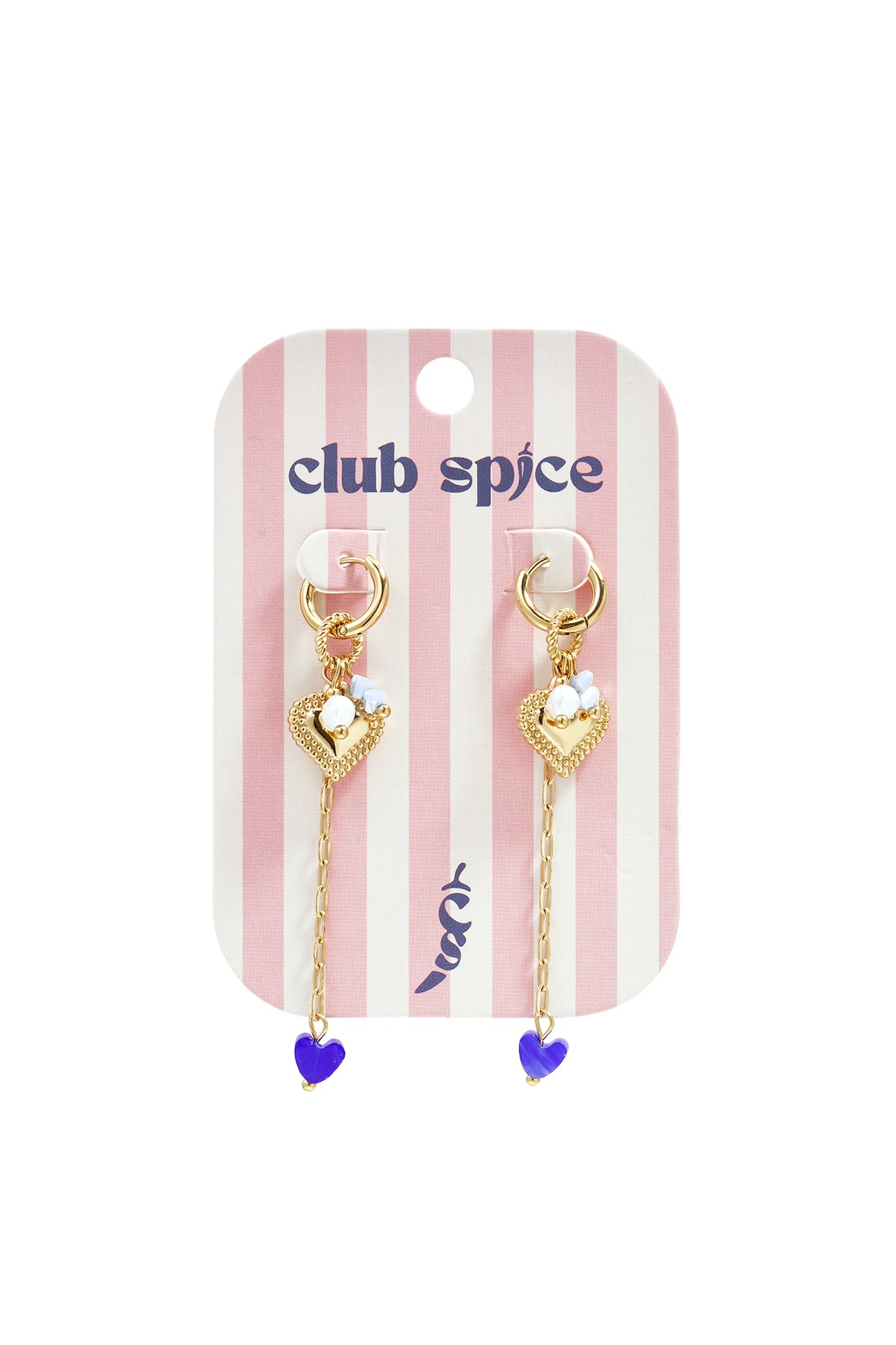 Boucles d'oreilles pendantes en perles pour femmes en acier inoxydable, ABS, cristal, opale avec cœur - dorées – photo 3