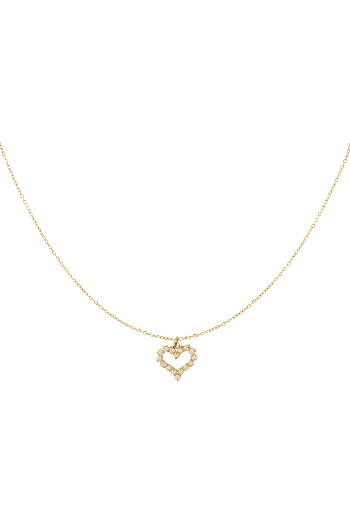 Collier pour femme avec pendentif cœur en acier inoxydable 304 – couleur or