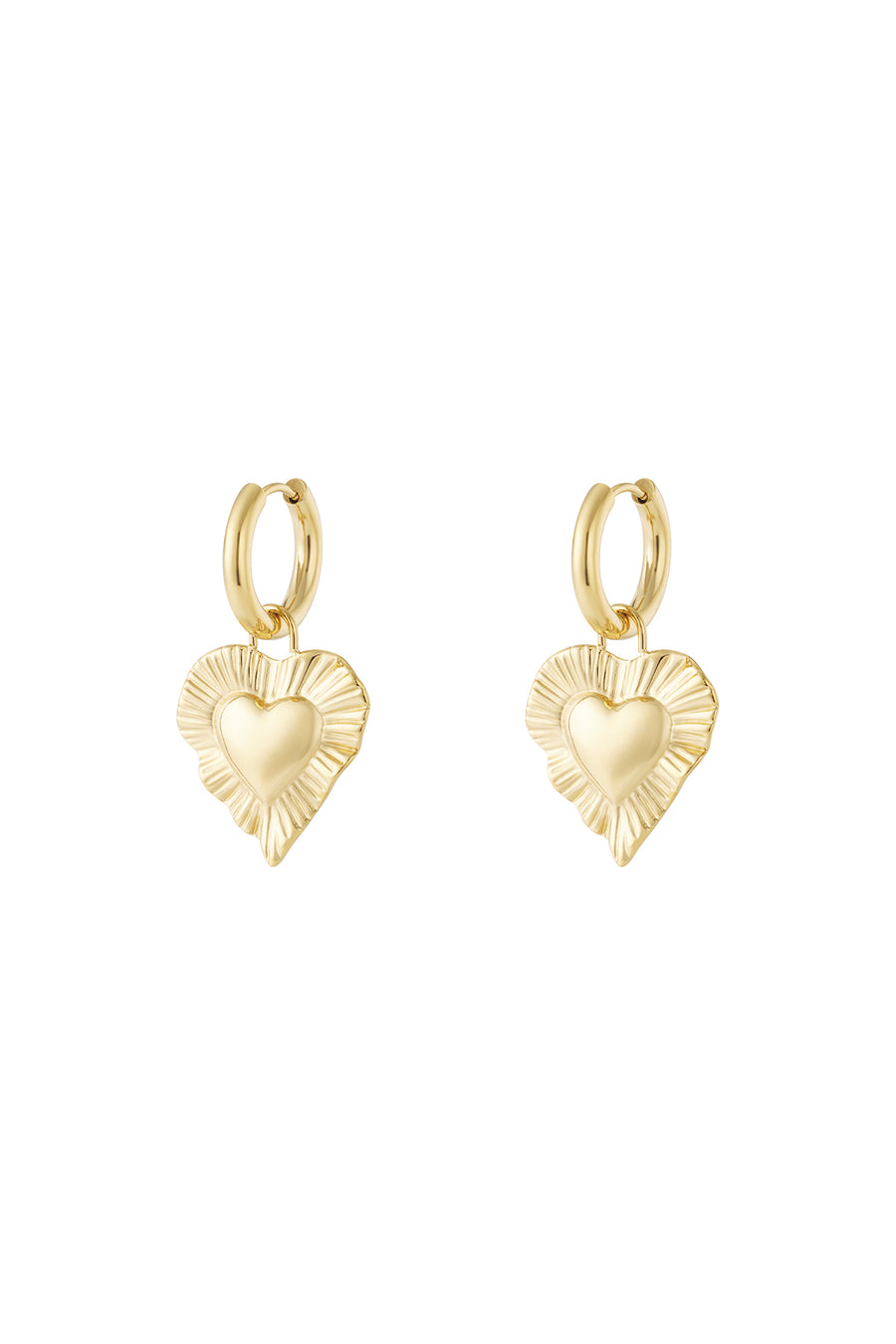 Boucles d'oreilles pendantes en acier inoxydable 304 couleur or, en forme de cœur pour femme