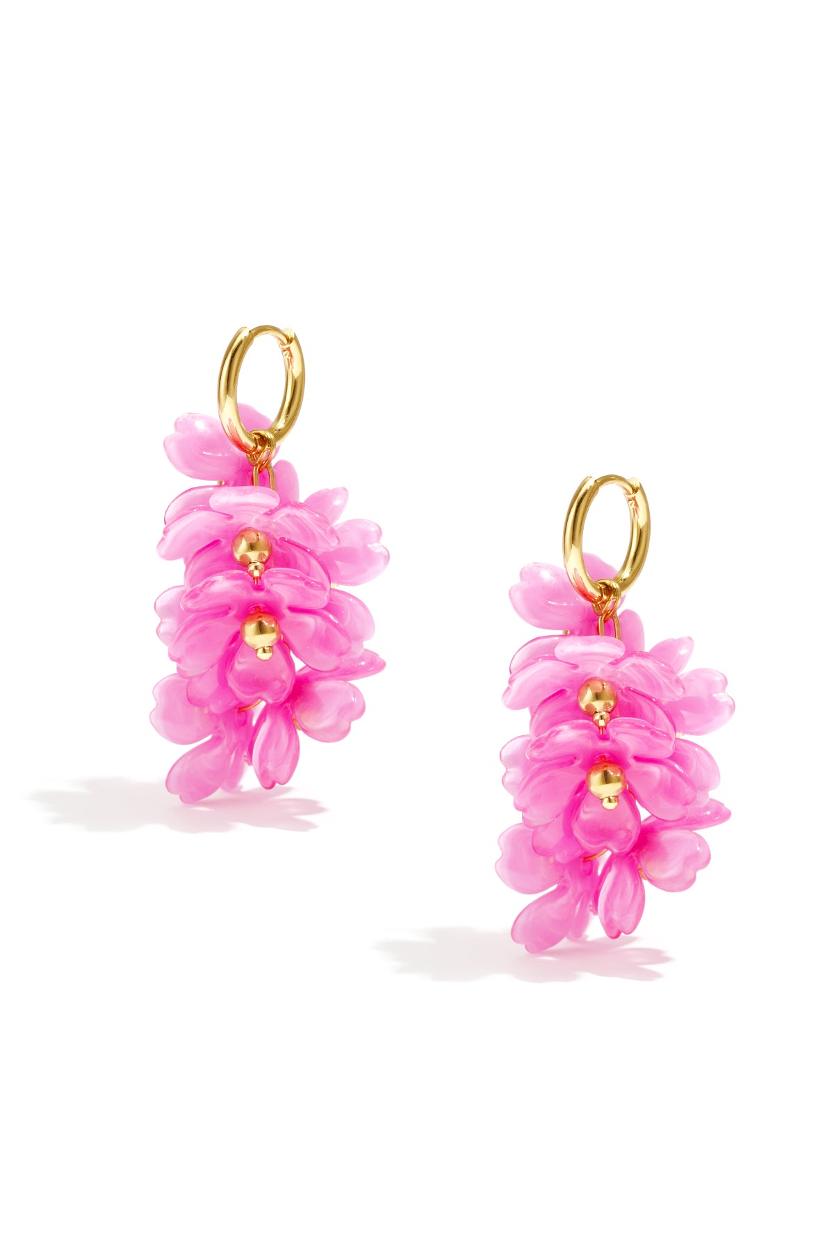 Boucles d'oreilles pendantes en acrylique avec motif floral pour femme – plusieurs couleurs