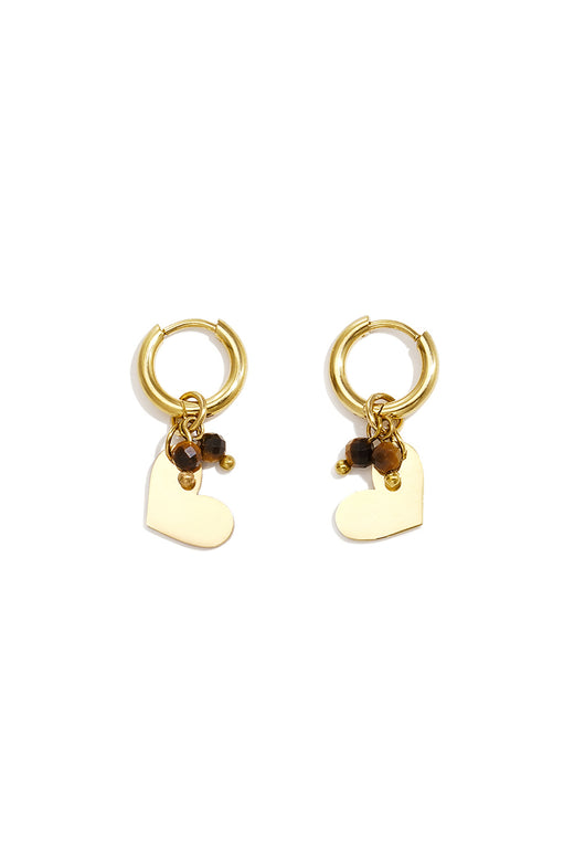 Boucles d'oreilles pendantes en acier inoxydable en forme de cœur pour femme – usage quotidien