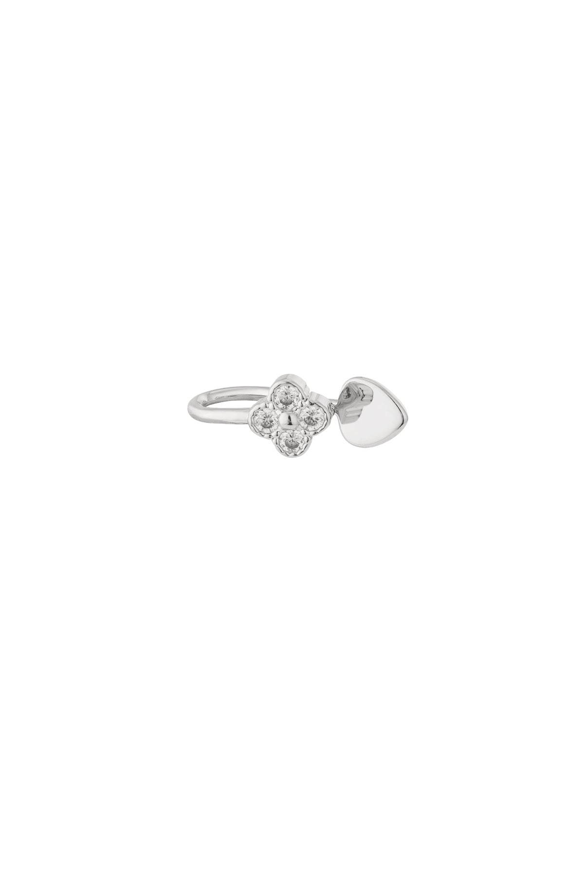 Ear cuff pour femme en cuivre avec motif trèfle – doré et argenté