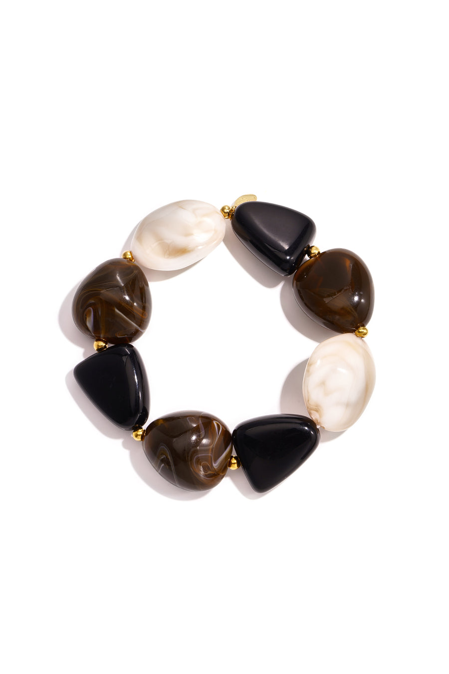 Bracelet de perles pour femmes en acrylique – marron – minimaliste