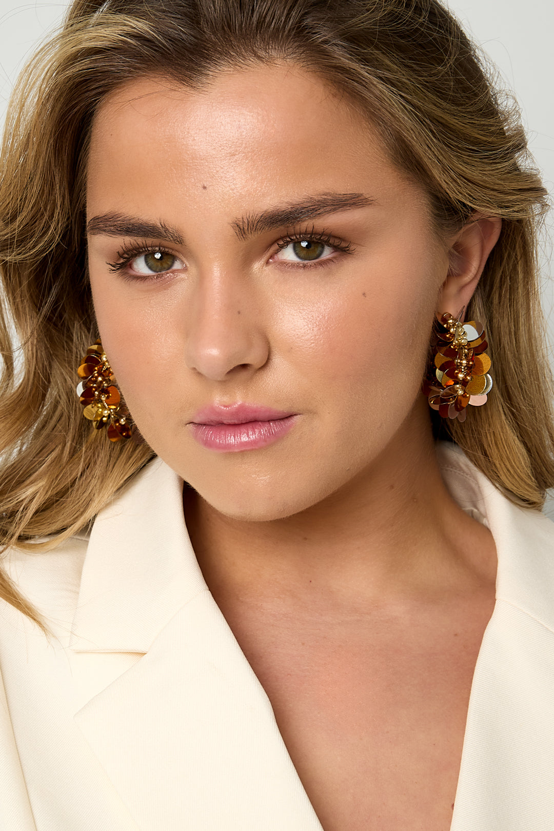 Copper Organic Shaped Hoop Earrings for Women – Multiple Colors – image 4