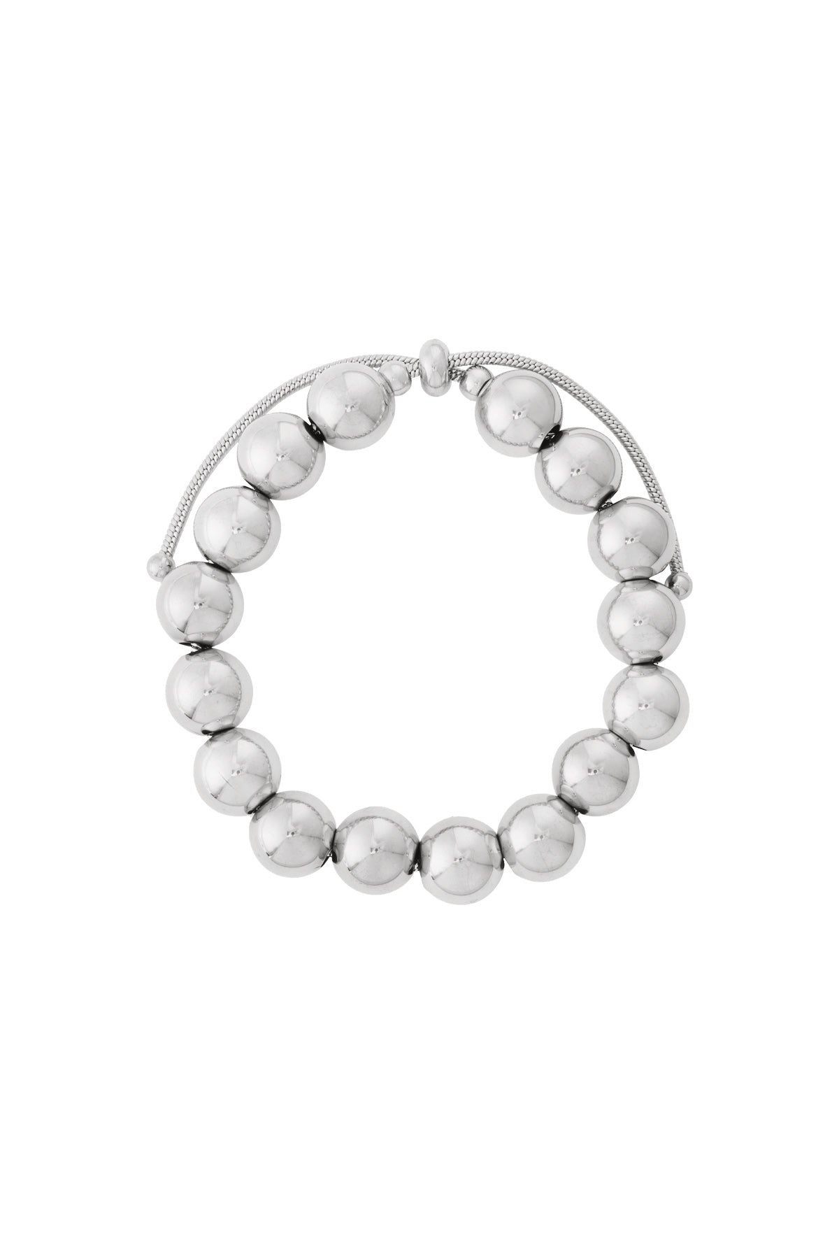 Bracelet de perles pour femmes en acier inoxydable – couleur or et couleur argent