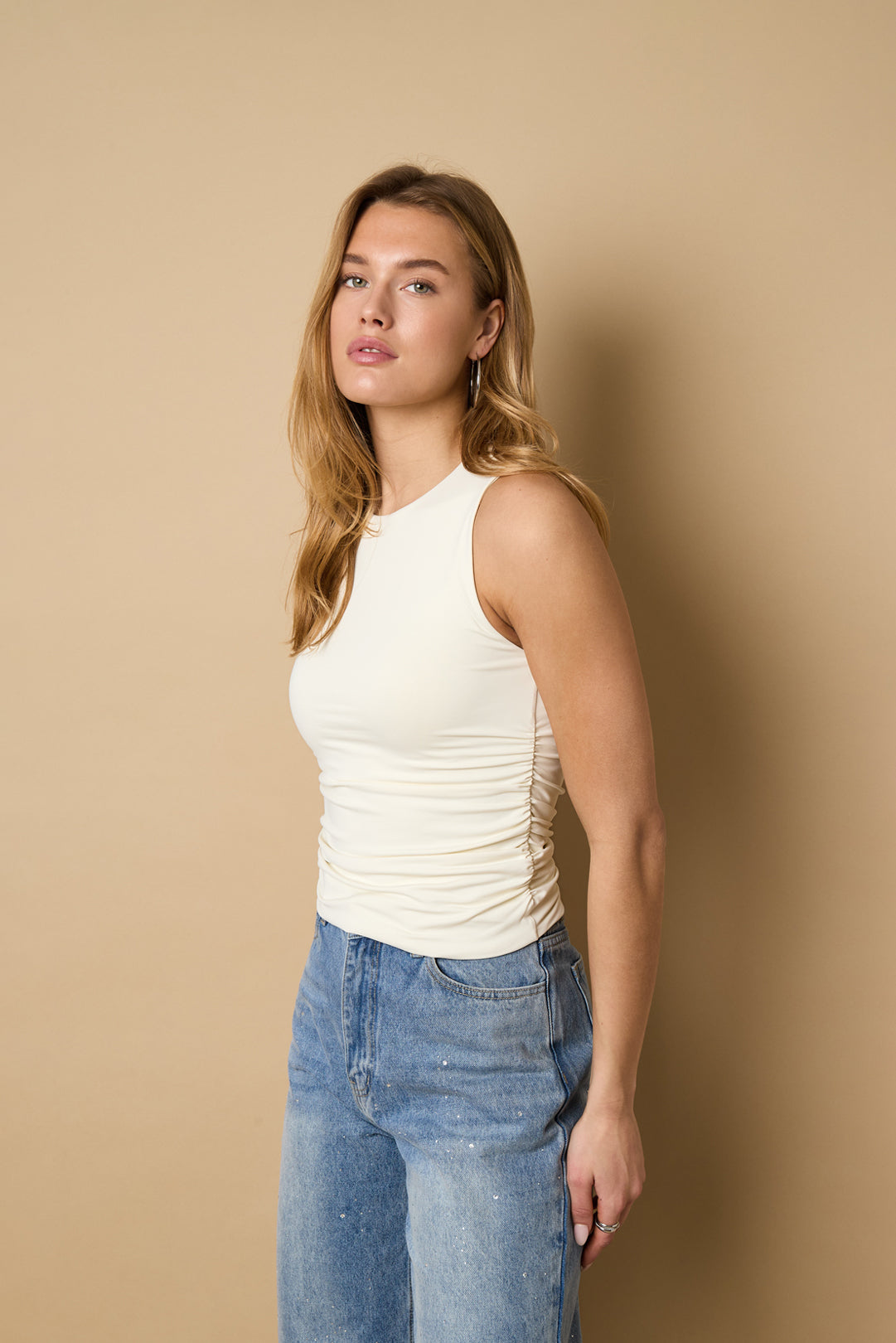 Dames Basic Scrunch top van nylon – productfoto 2