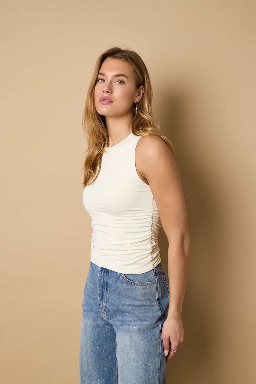 Dames Basic Scrunch top van nylon – productfoto 2