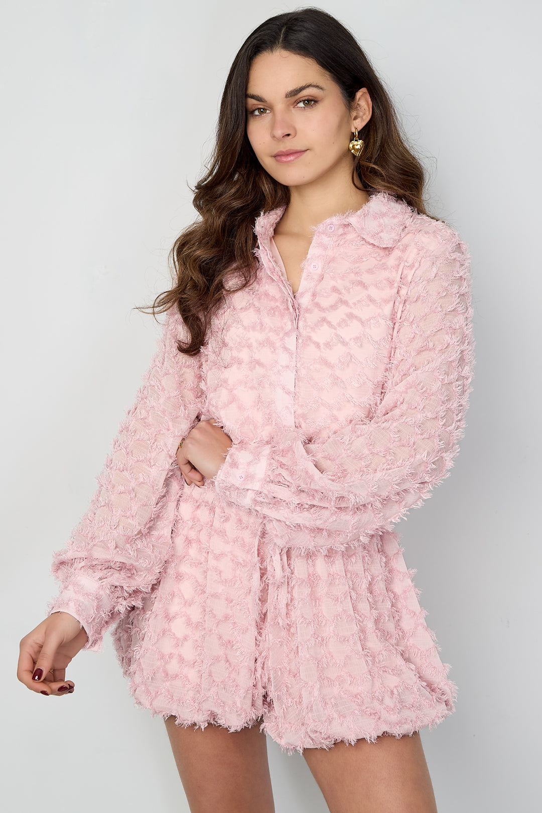 Dames Alexis top van polyester in wit of roze – productfoto 6